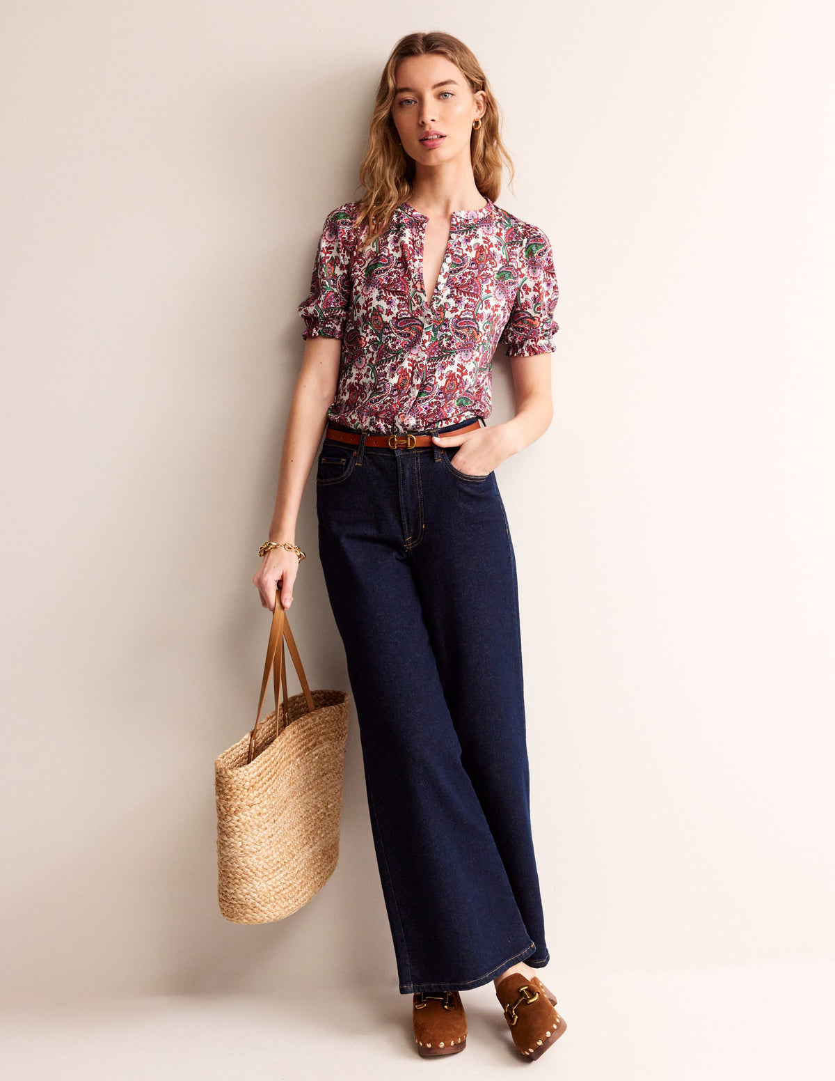 Dolly Puff Sleeve Jersey Shirt-Multi, Fantastical - Image 4