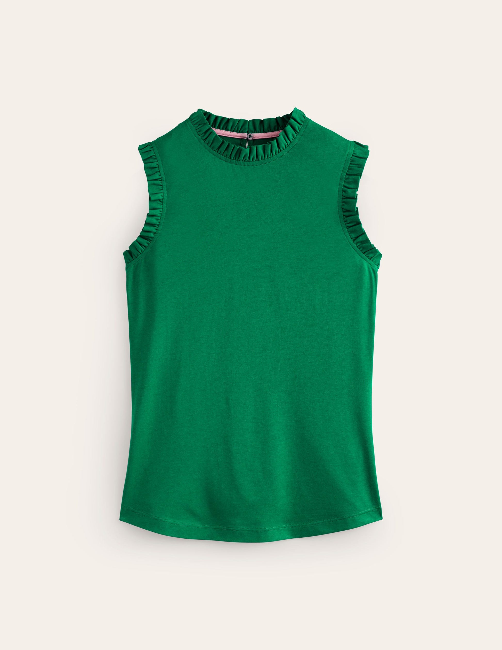 Supersoft Frill Detail Vest-Pepper Green-5