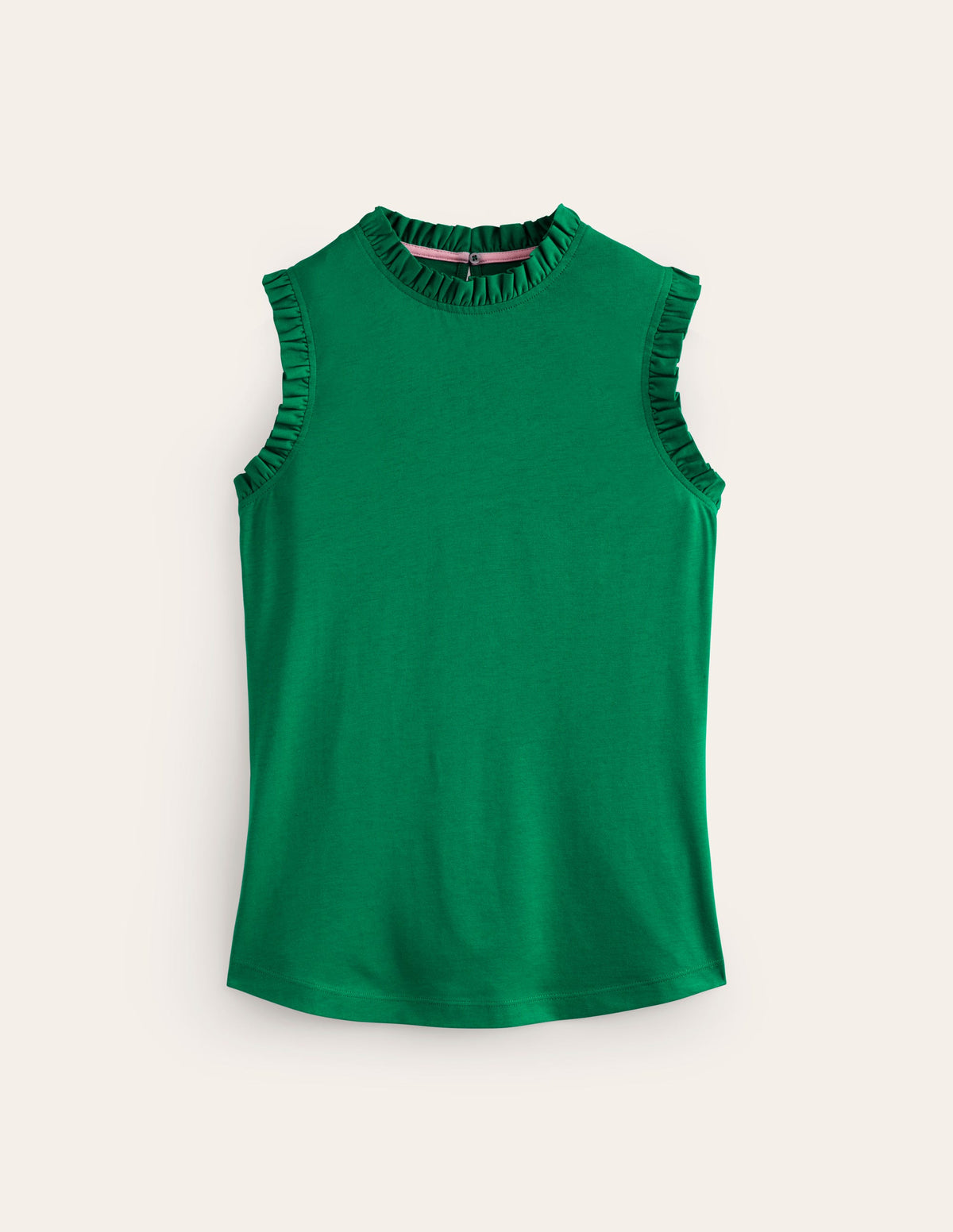 Supersoft Frill Detail Vest-Pepper Green - Image 5
