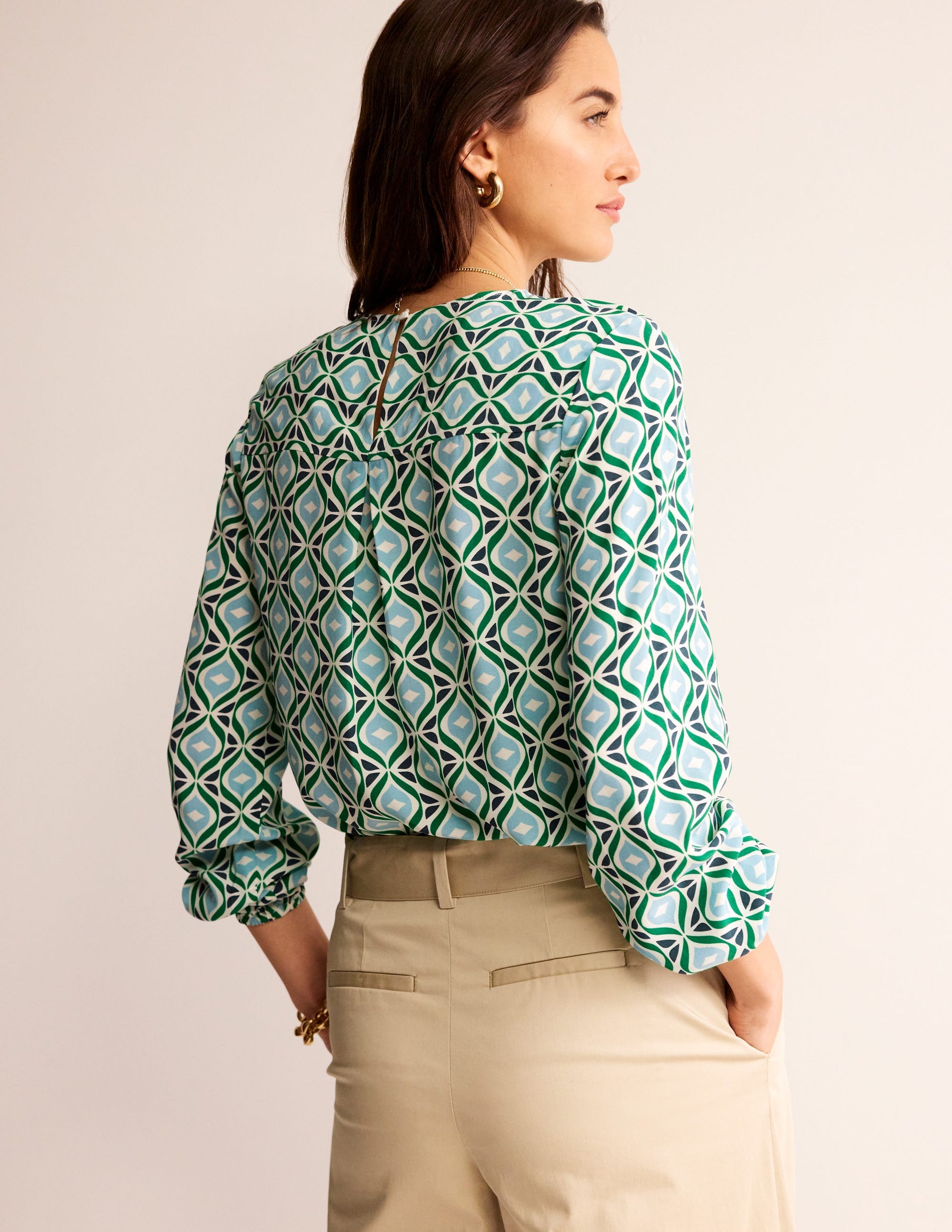 Easy Printed Top-Green Tambourine, Diamond Wave-3