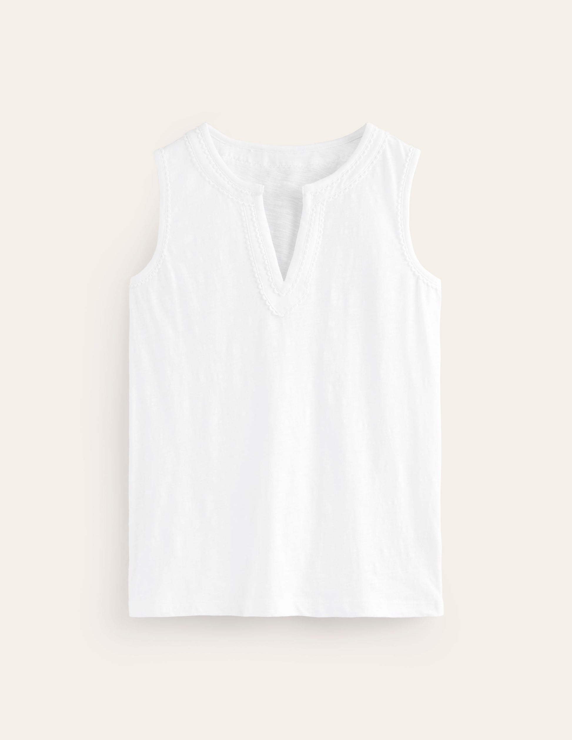 Trim Detail Vest-White-5