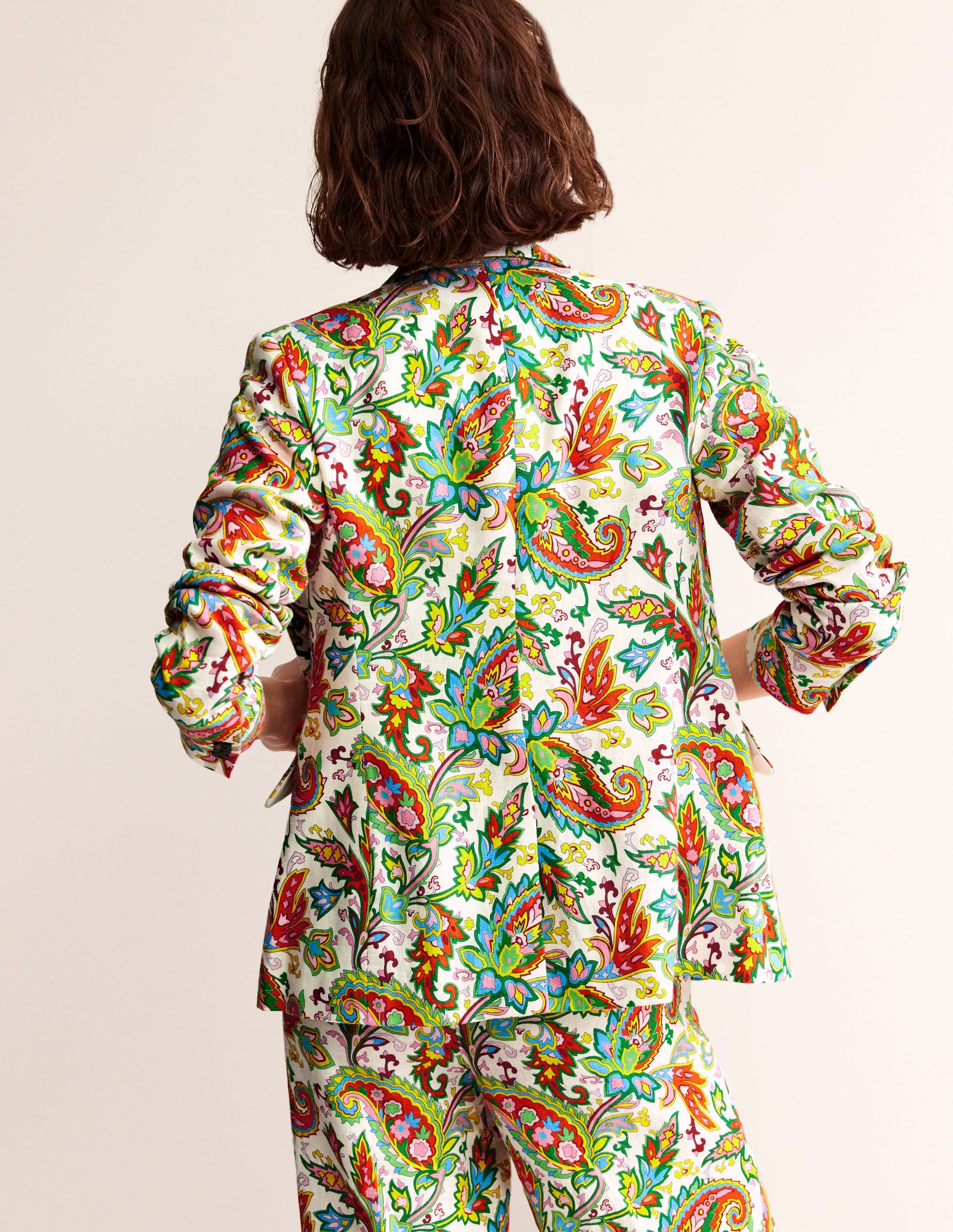 Marylebone Linen Blazer-Ivory, Paisley Azure-3