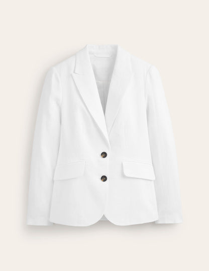 Marylebone Linen Blazer-White-6