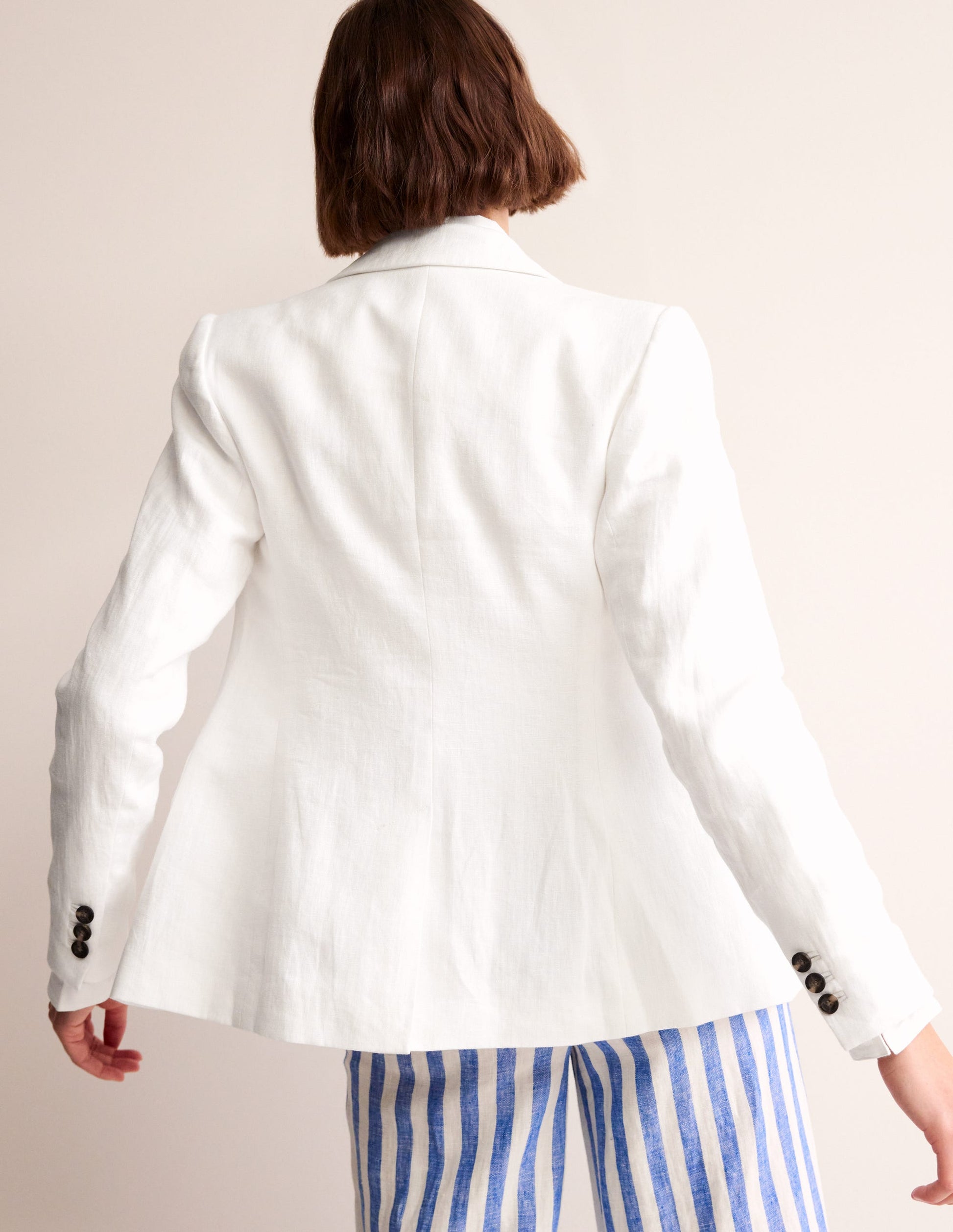 Marylebone Linen Blazer-White-4