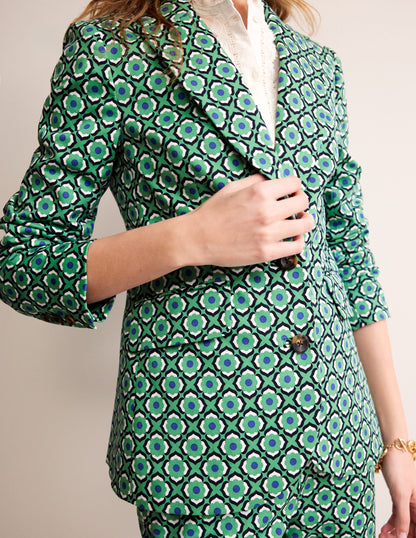 Marylebone Bi-Stretch Blazer-Ming Green, Geo Pome-2