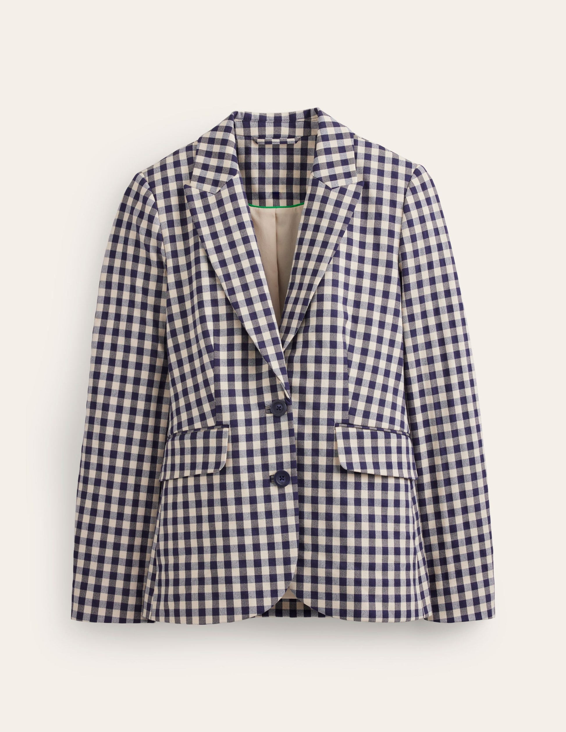 Marylebone Bi-stretch Blazer-Gingham-5
