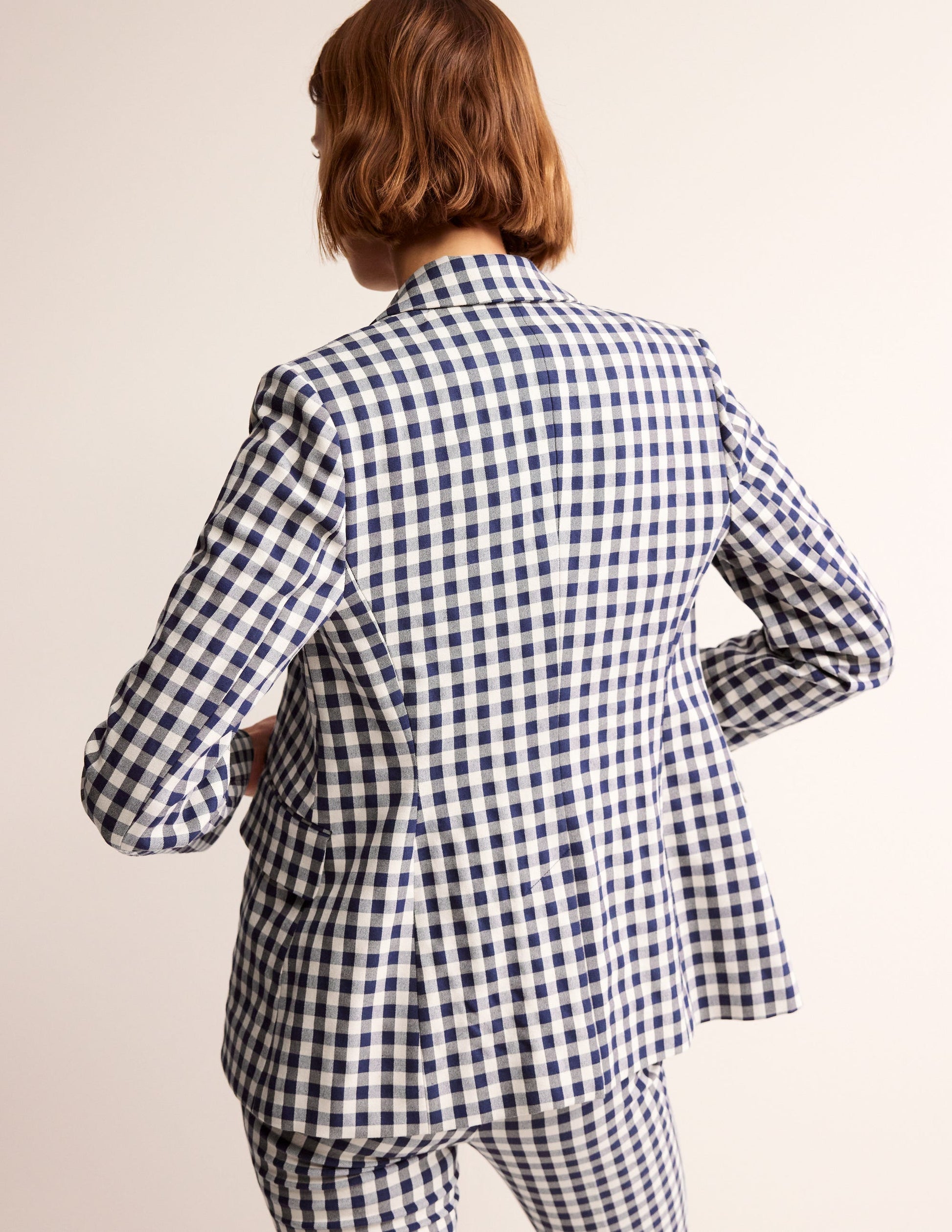Marylebone Bi-stretch Blazer-Gingham-3