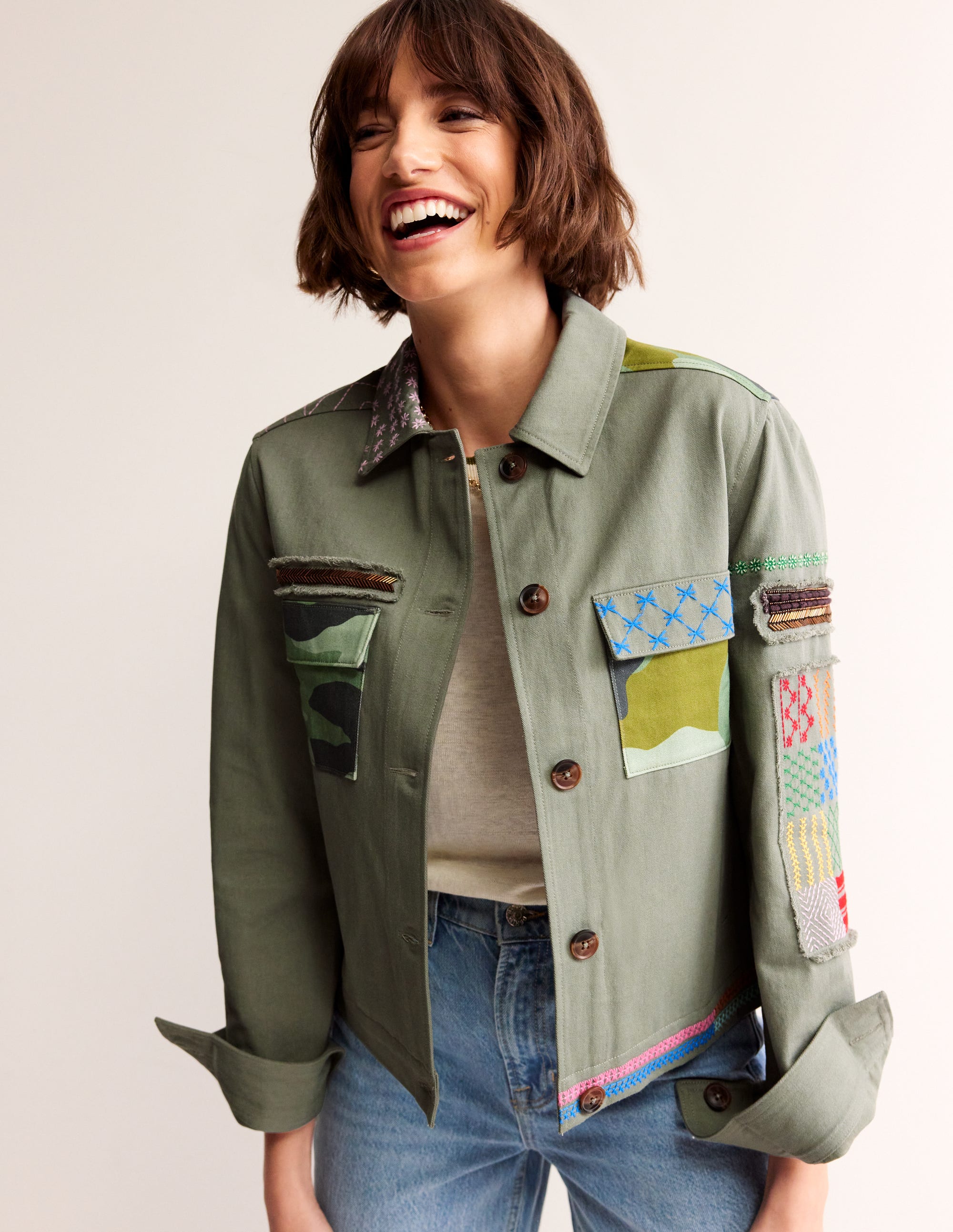 Islington Camo Jacket-Khaki - Image 2