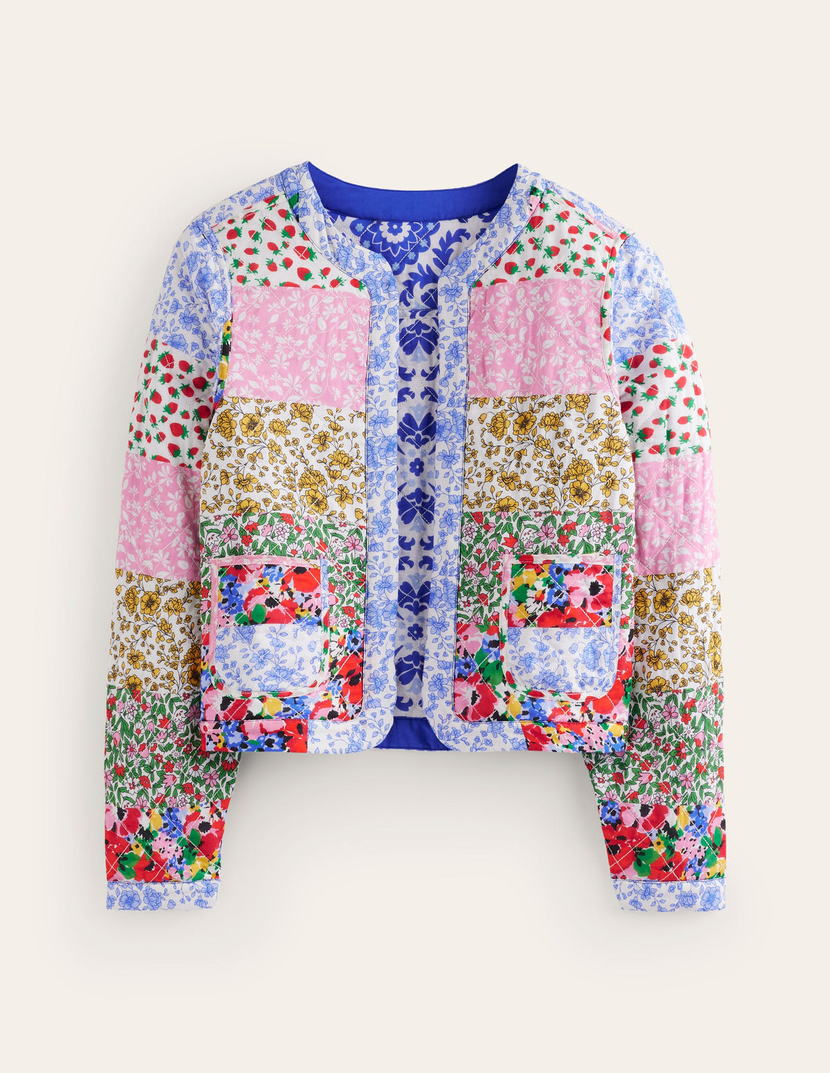 Quilted Reversible Jacket-Multi Floral - Image 7