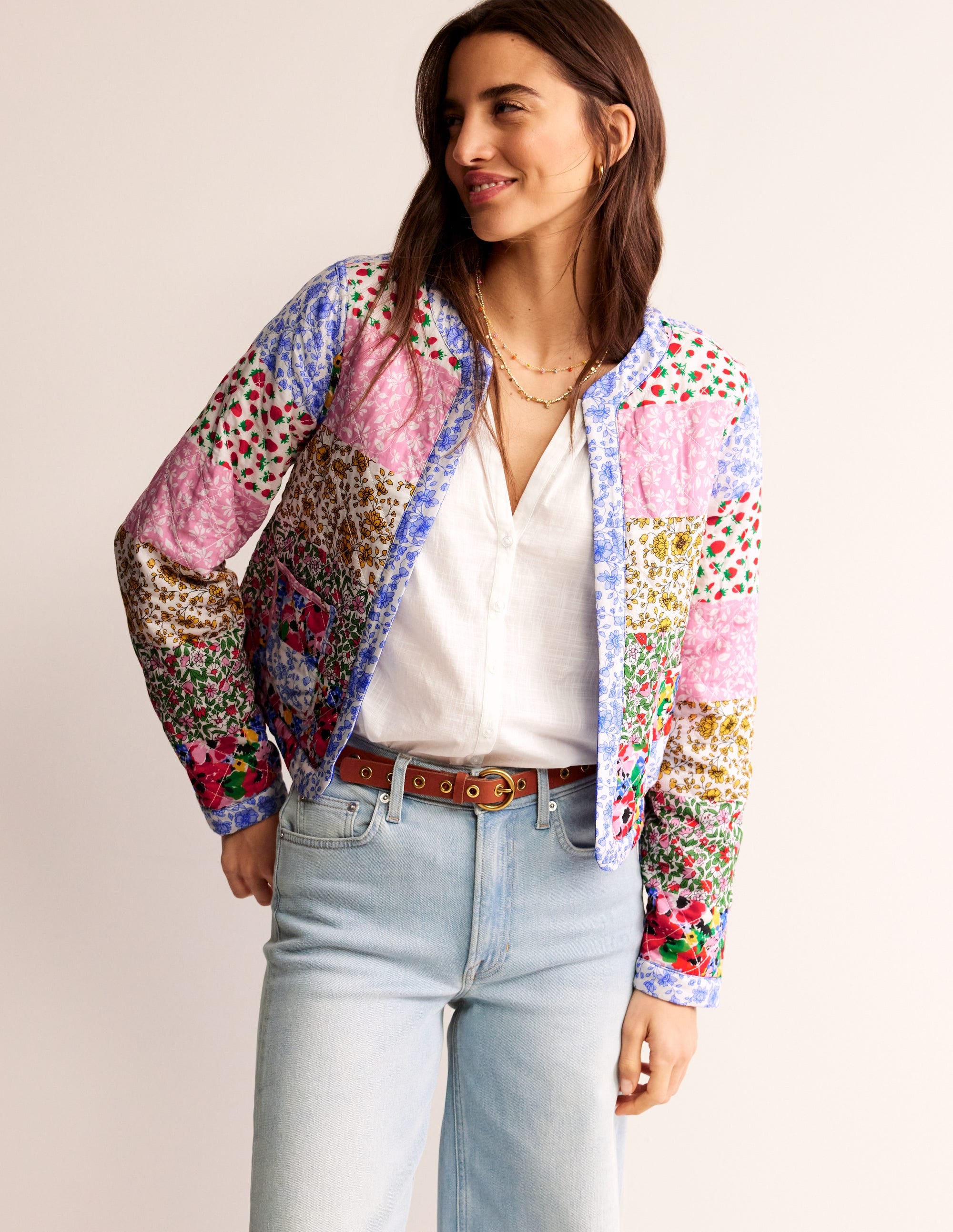 Quilted Reversible Jacket-Multi Floral - Image 1