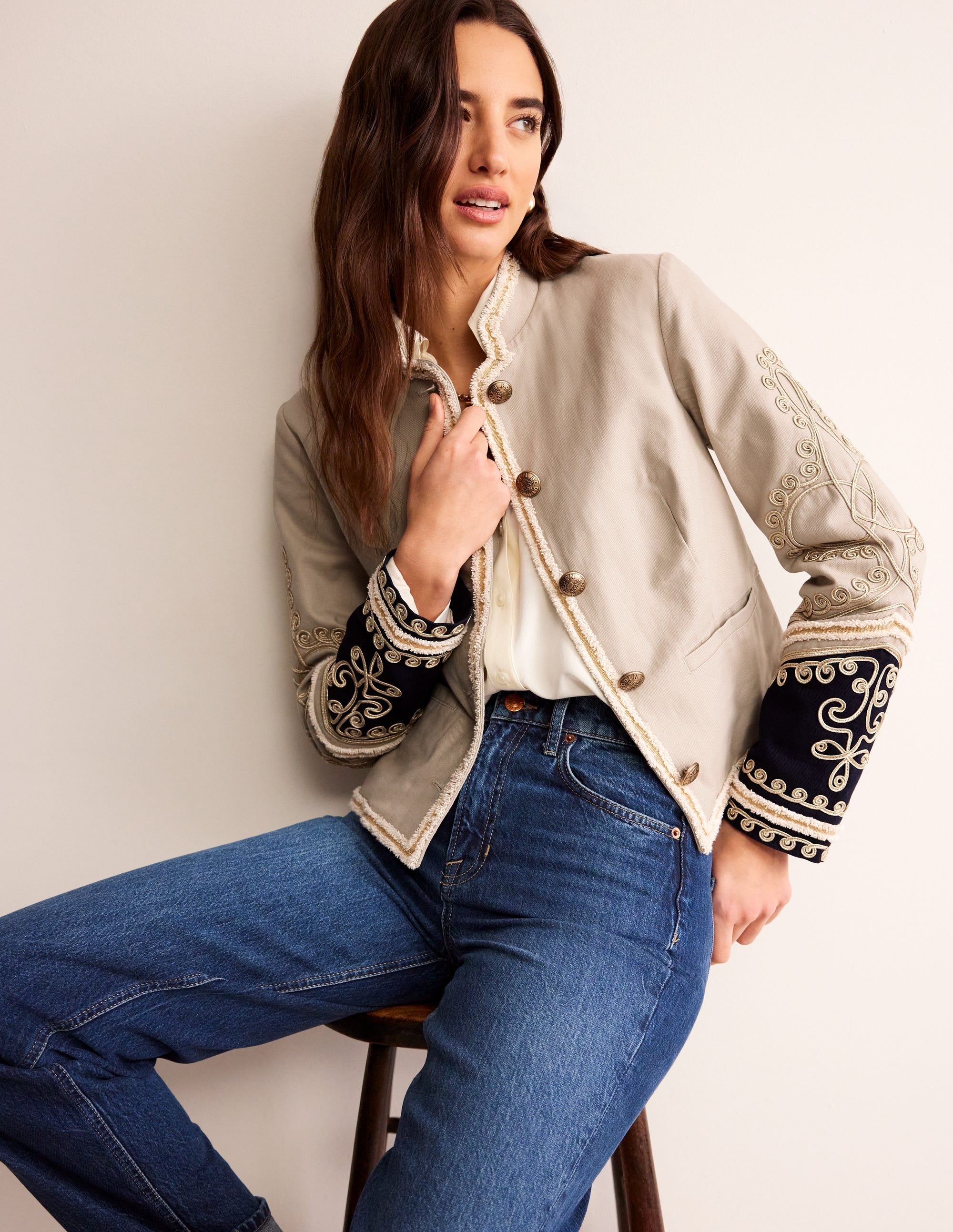 Greenwich Military Jacket-Light Khaki - Image 2