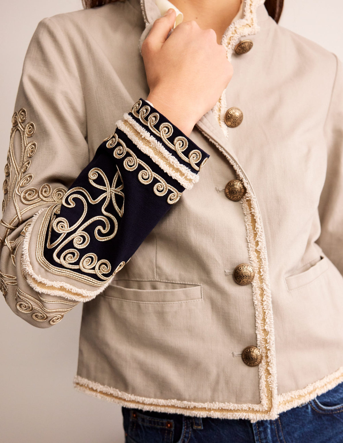 Greenwich Military Jacket-Light Khaki - Image 3
