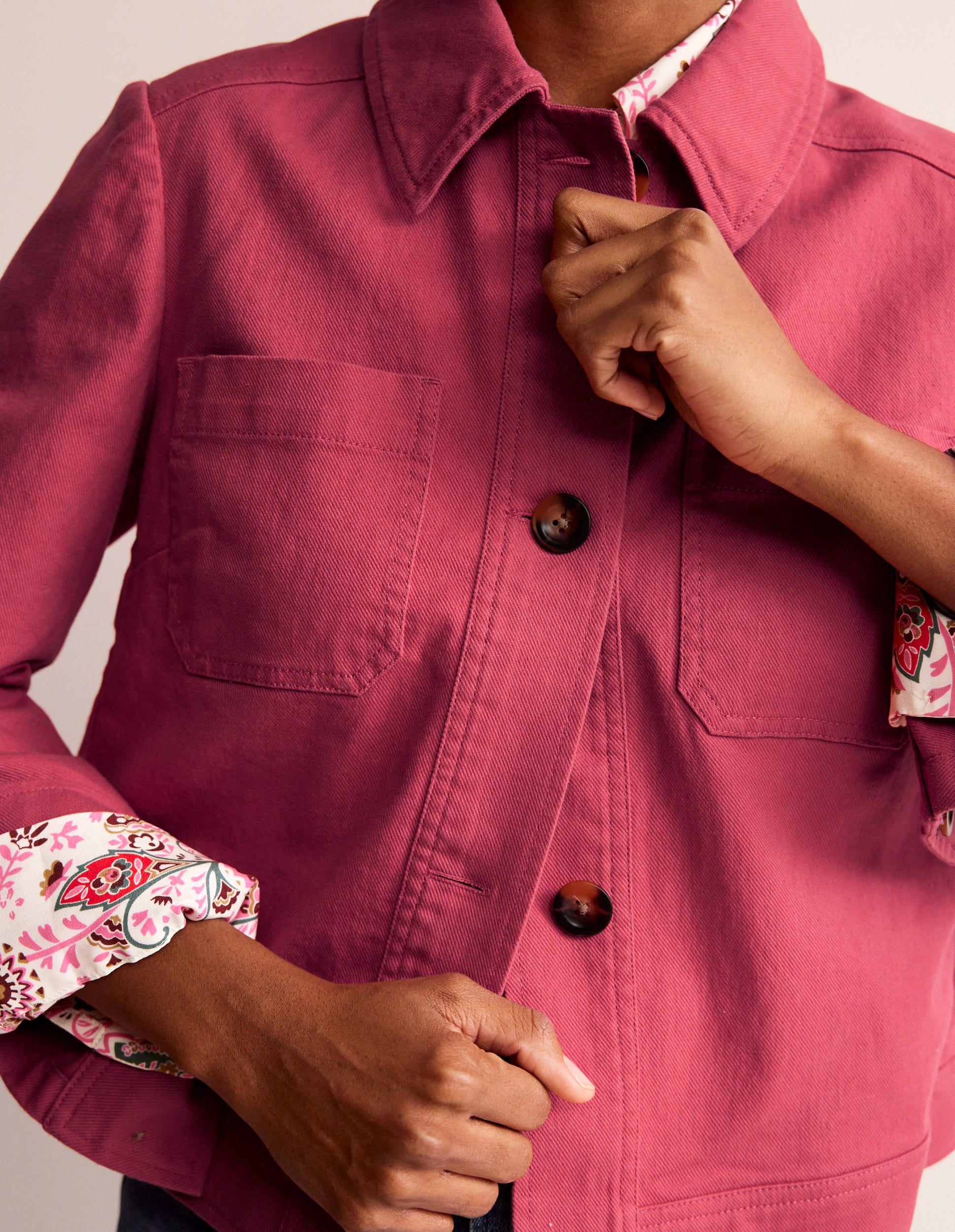 Casual Crop Jacket-Pink - Image 2