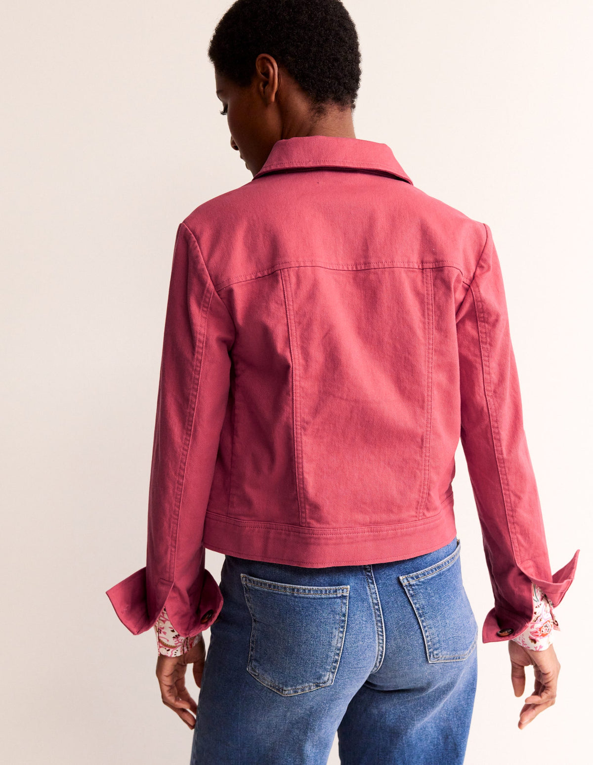 Casual Crop Jacket-Pink - Image 3