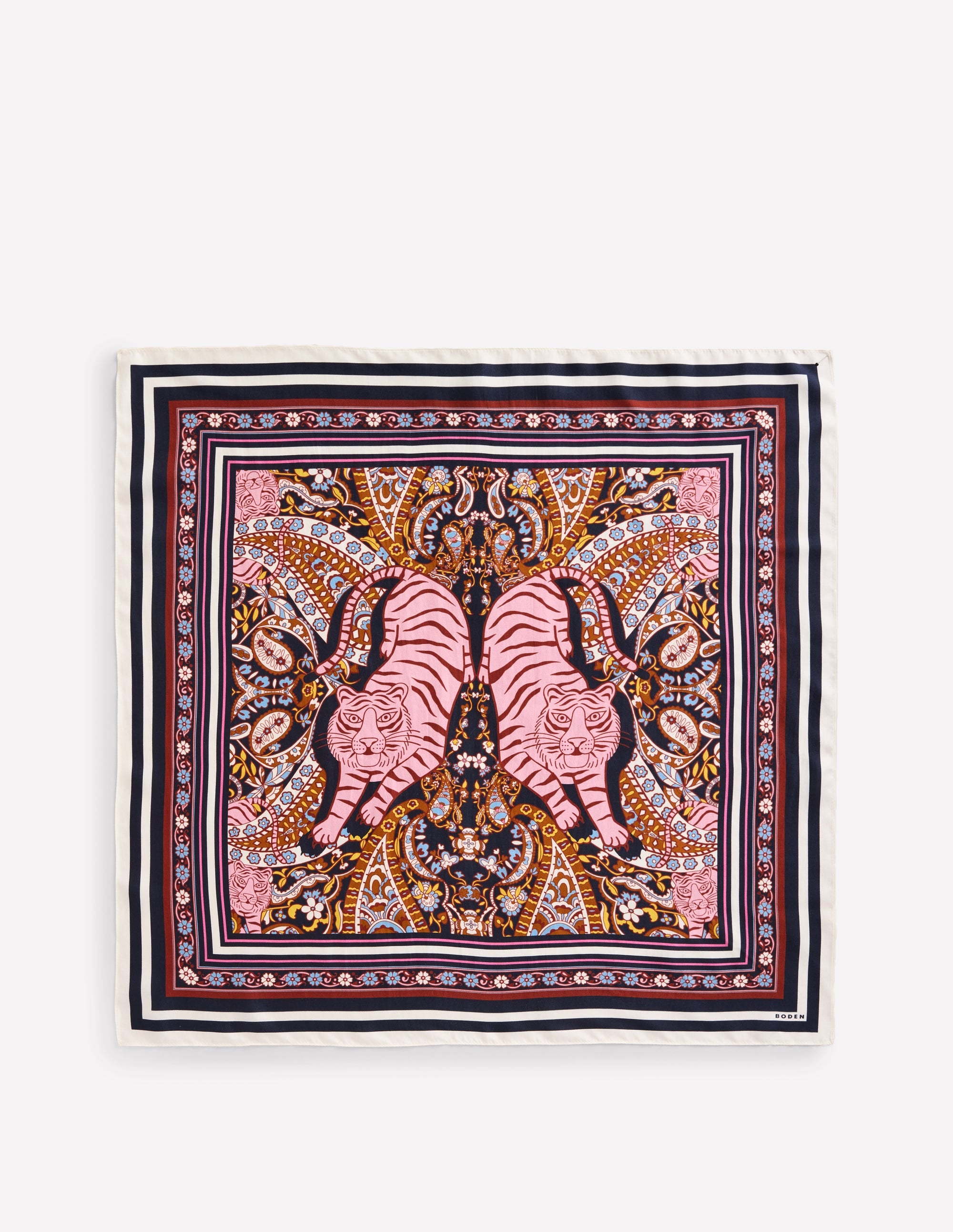 Elisabeth Silk Square Scarf-Multi, Botanical Paisley - Image 4
