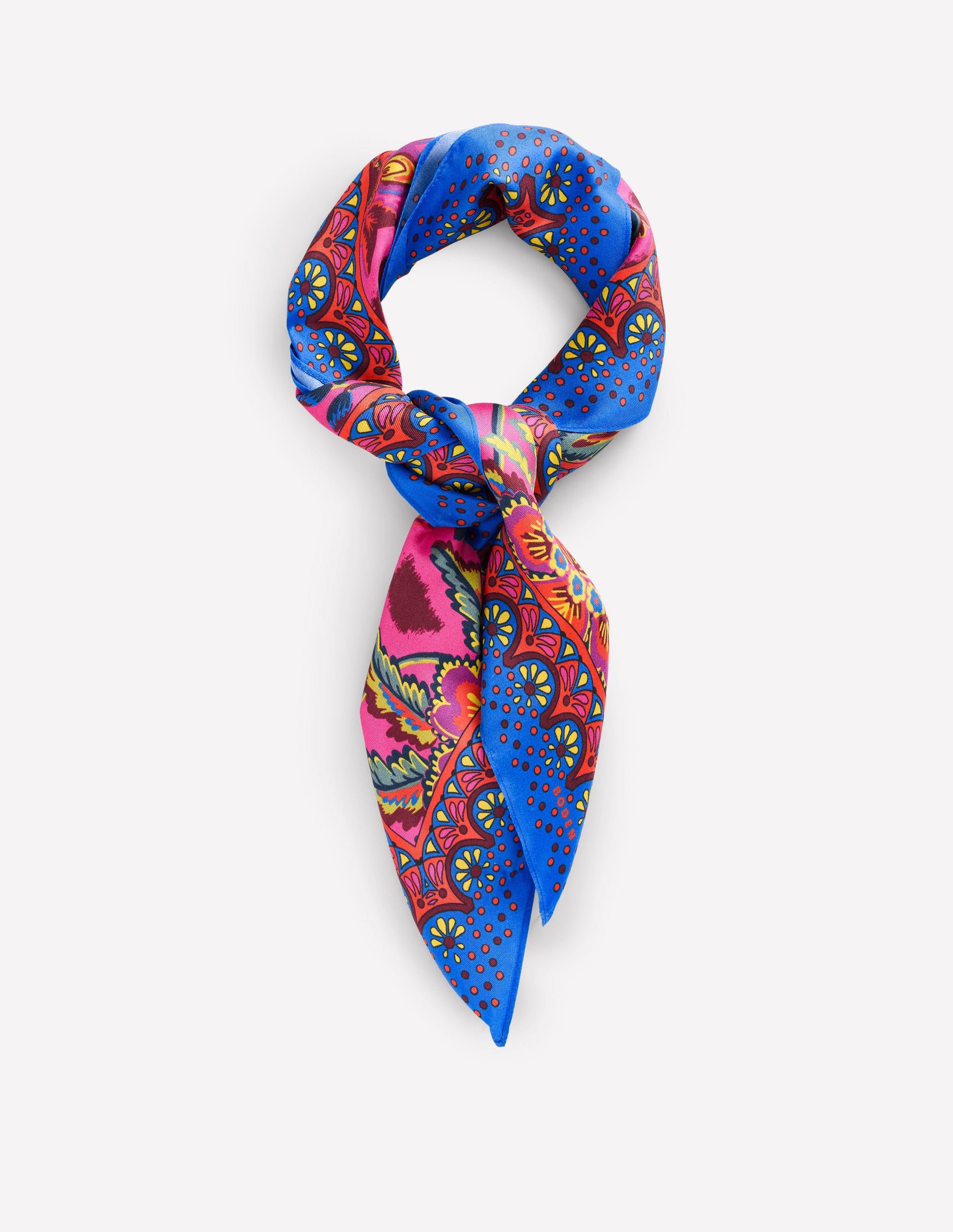 Elisabeth Silk Square Scarf-Blossom Florish, Border-2