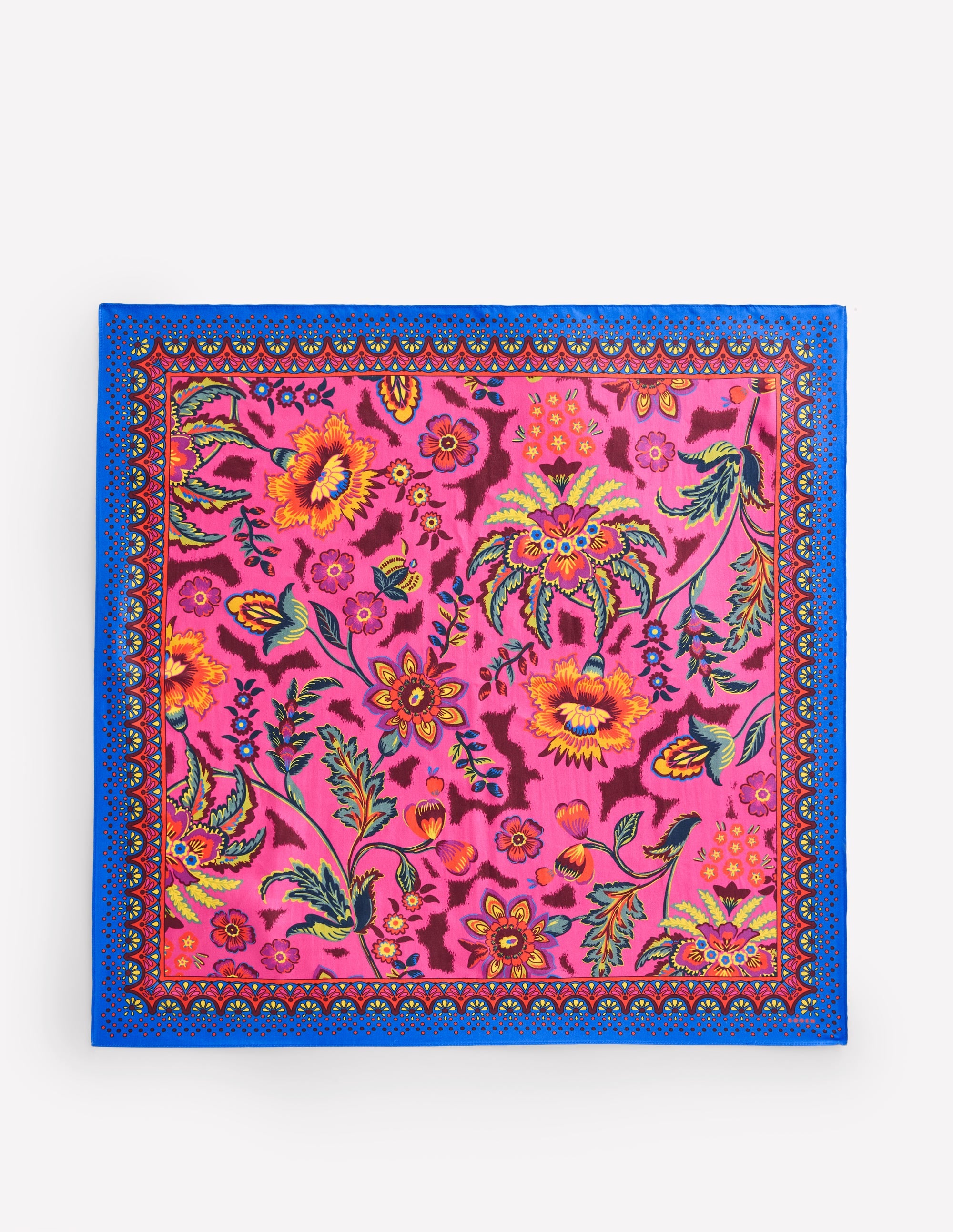Elisabeth Silk Square Scarf-Blossom Florish, Border - Image 4