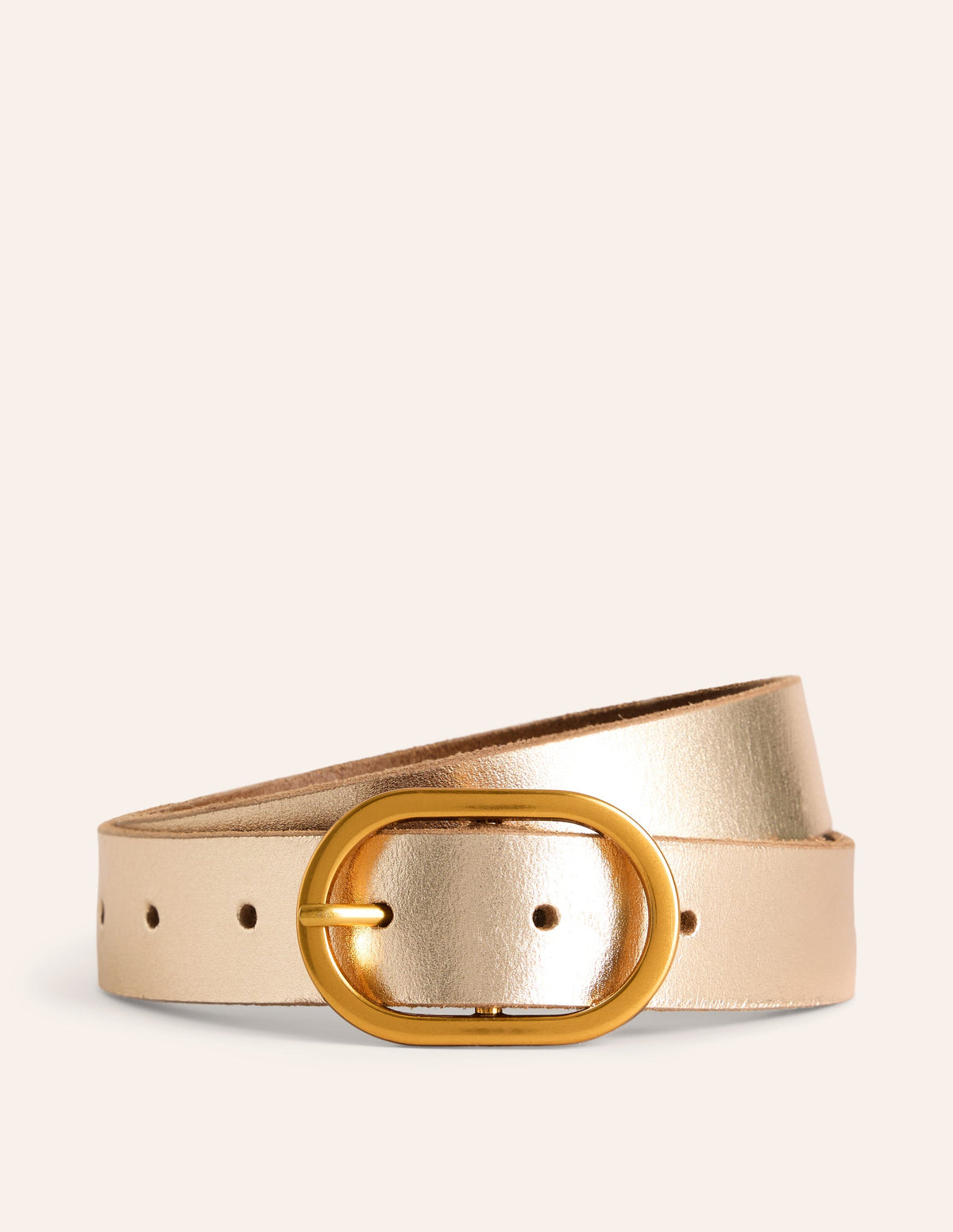 Classic Leather Belt-Gold-2