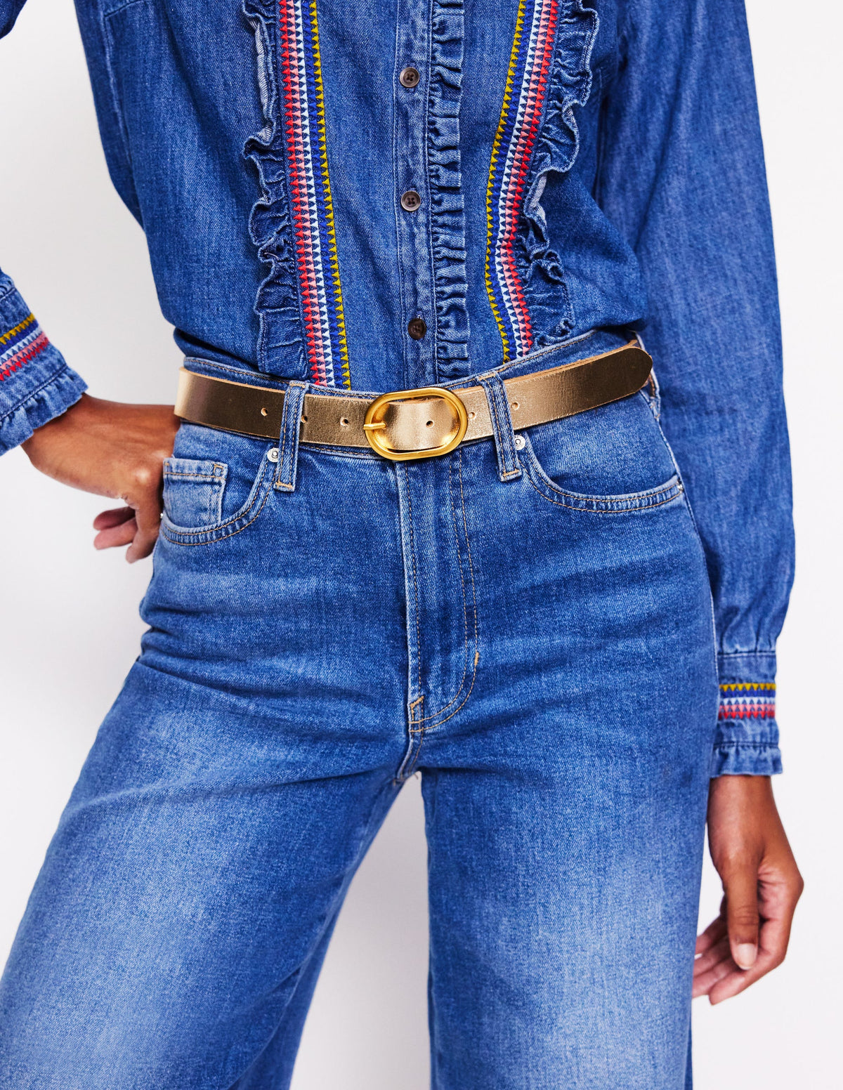 Classic Leather Belt-Gold-1