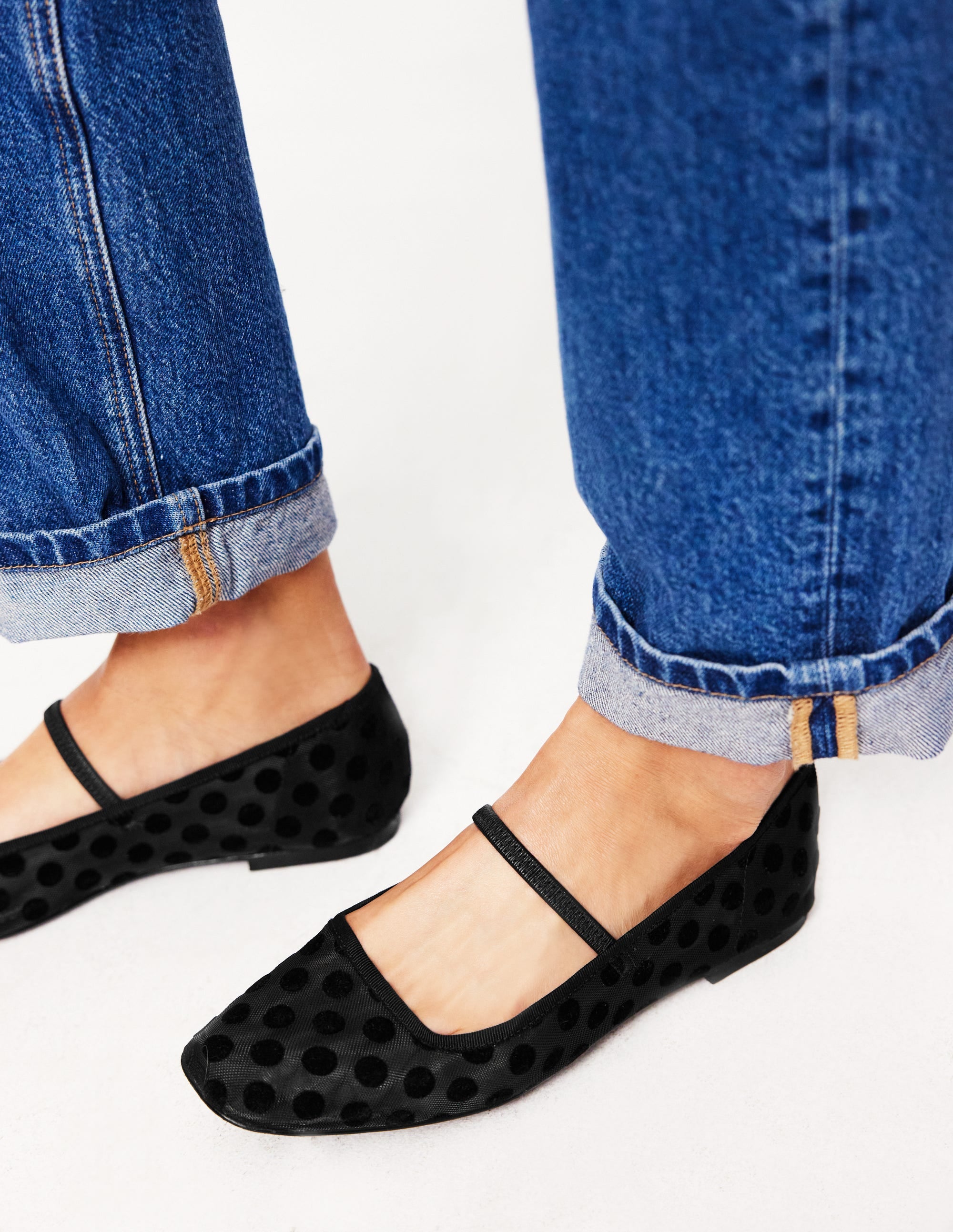 Thea Mary Jane Ballet Flats-Polka Dot Mesh - Image 1