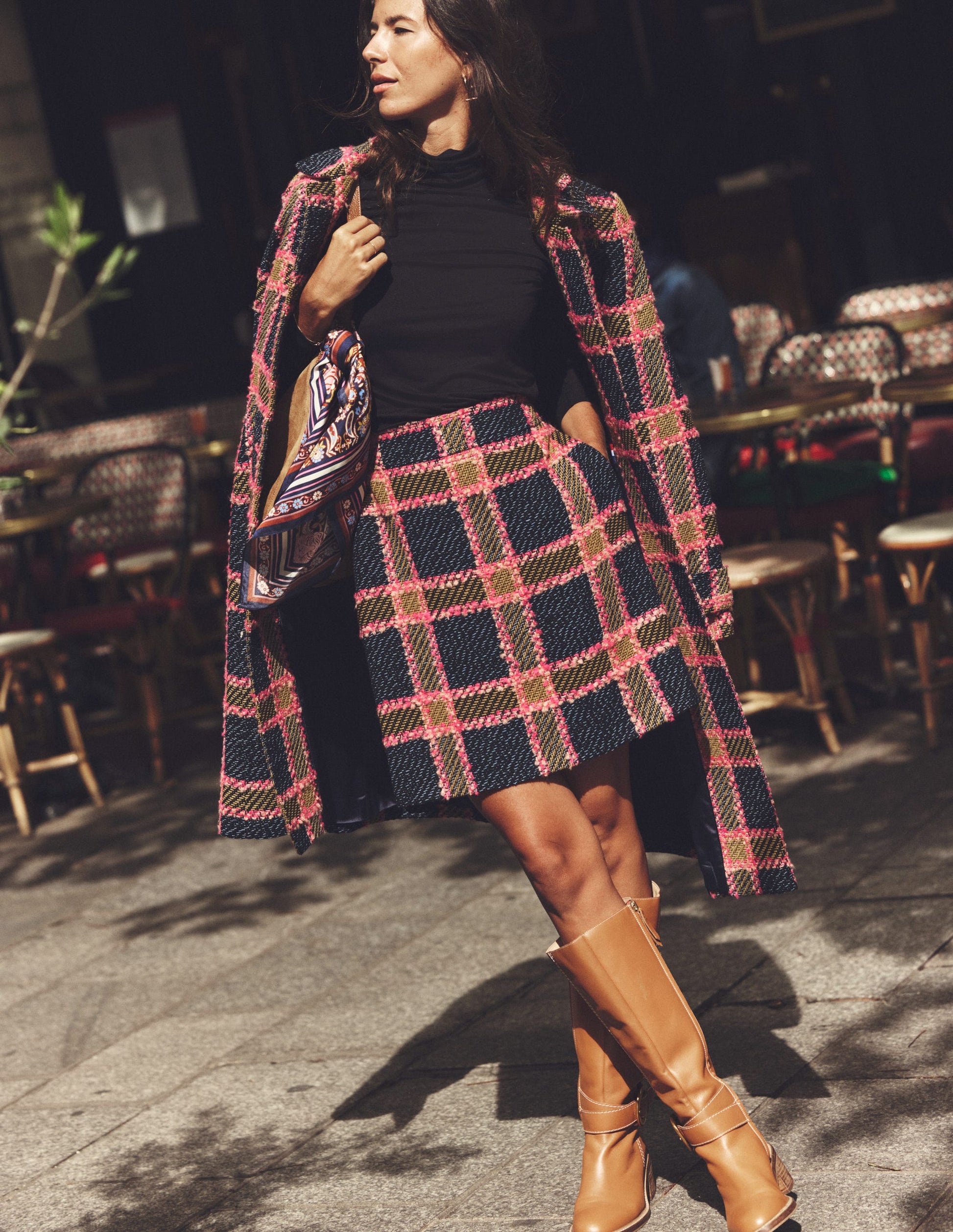 Buckled Knee High Boots-Tan-5