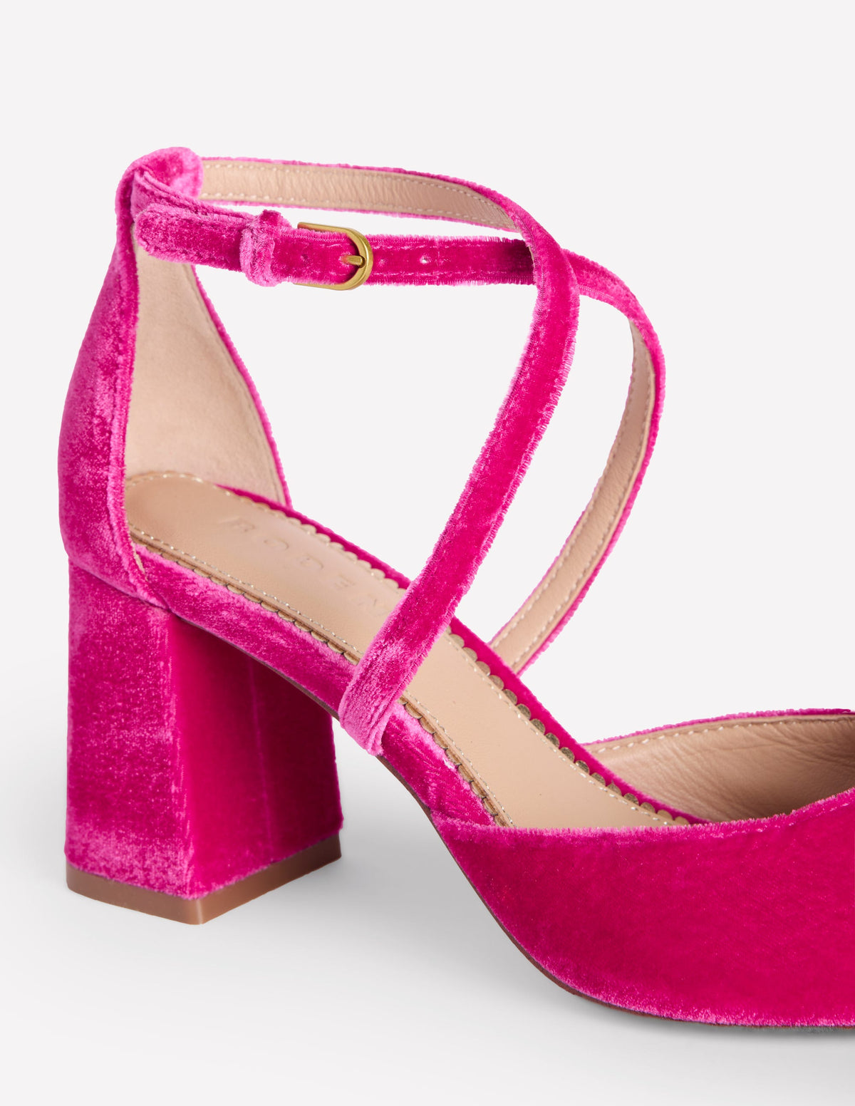 Strap Block Heel Point Courts-Cherries Jubilee - Image 4