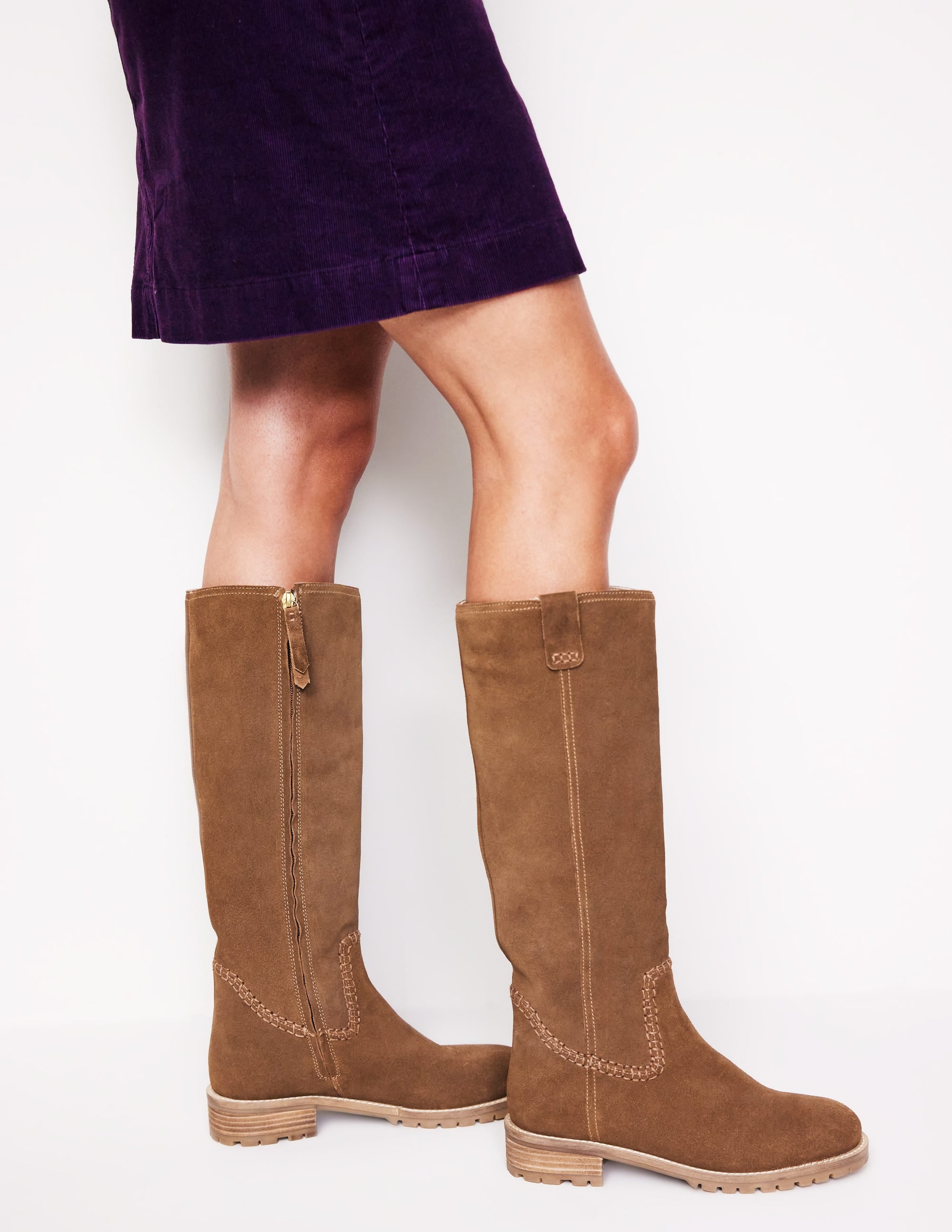 Flat Knee Boots-Tan - Image 1