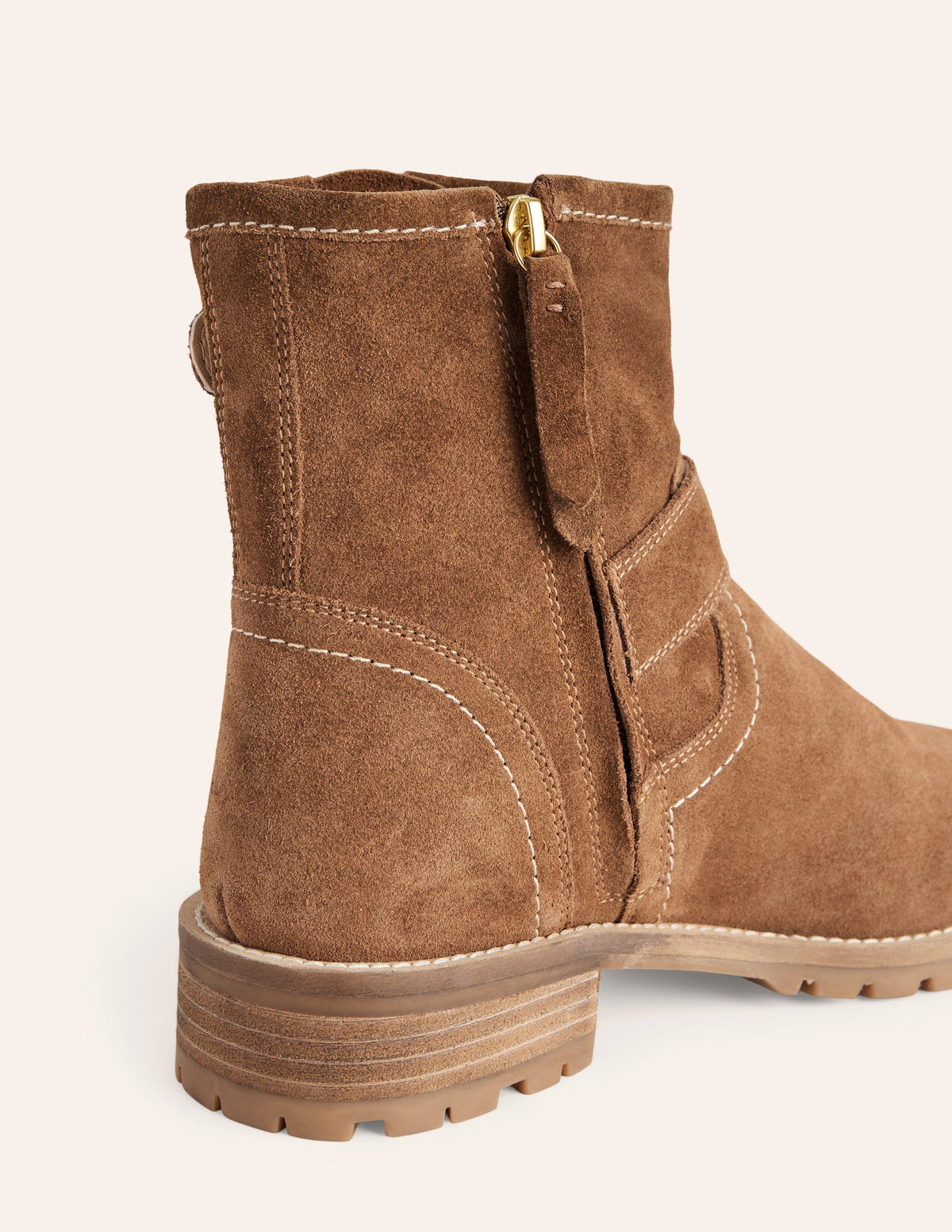 Buckled Biker Boots-Tan-4