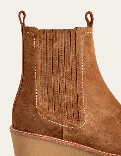 Wedge Ankle Boots-Tan-4
