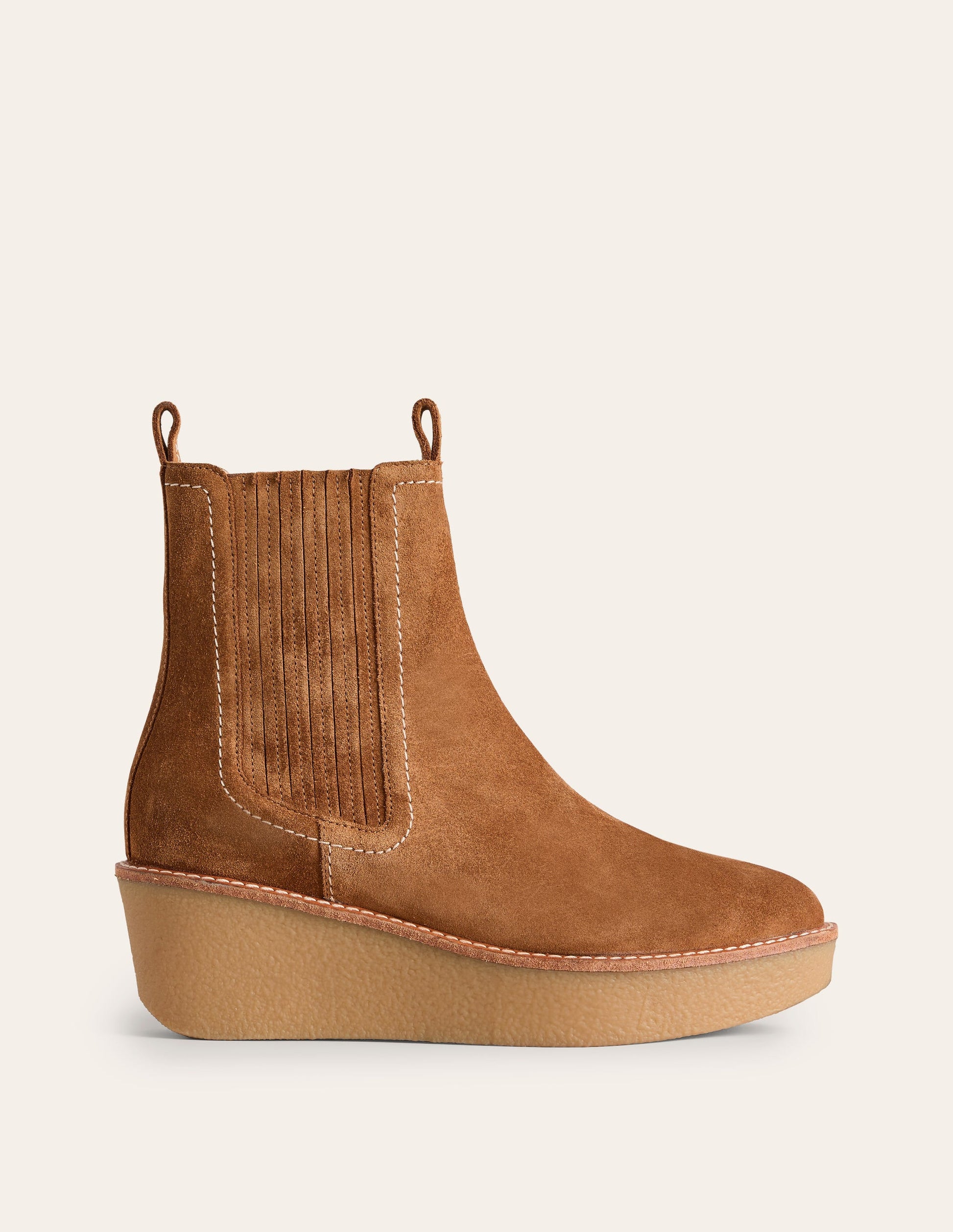 Wedge Ankle Boots-Tan Boden UK - Main Image