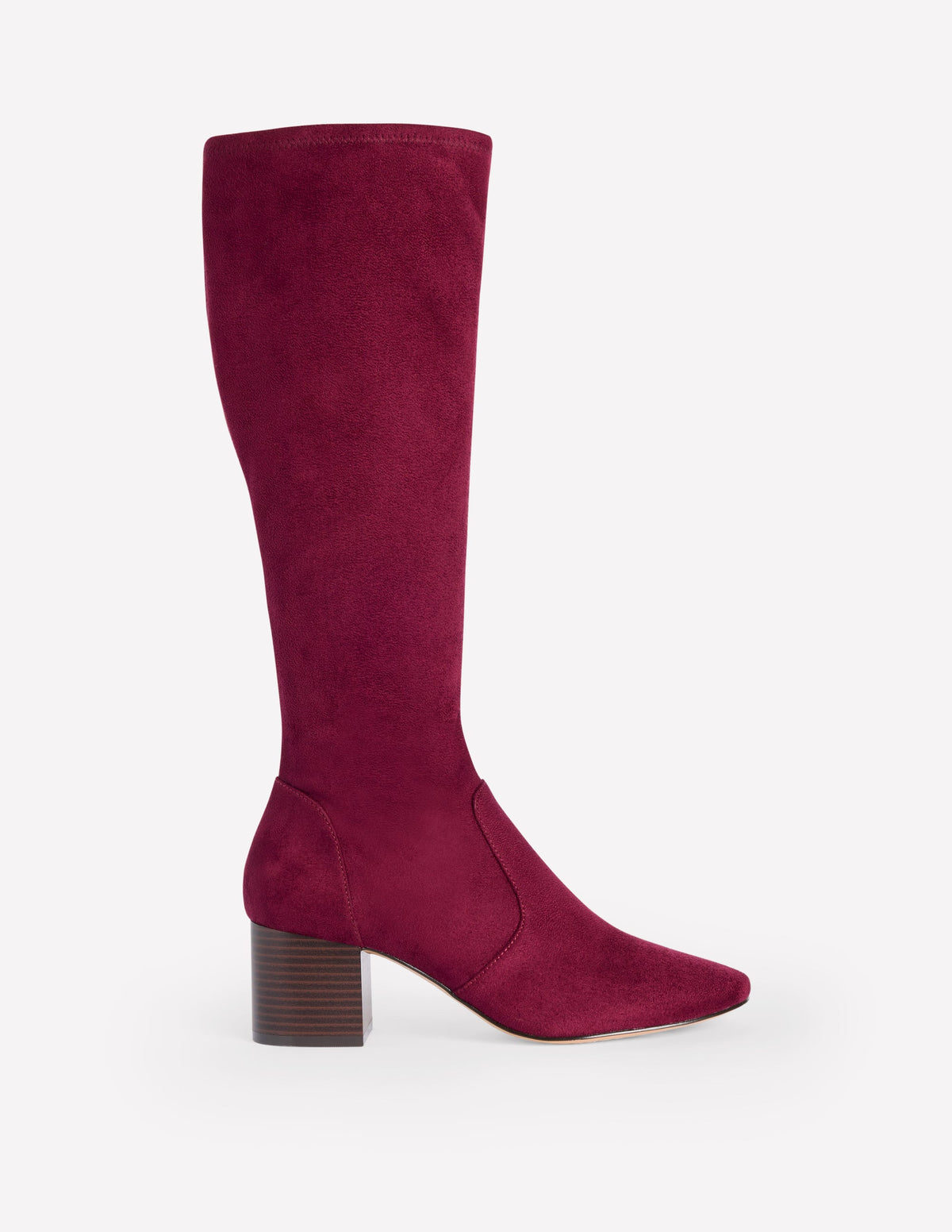 Stretch Knee Heel Boots-Oxblood - Image 2