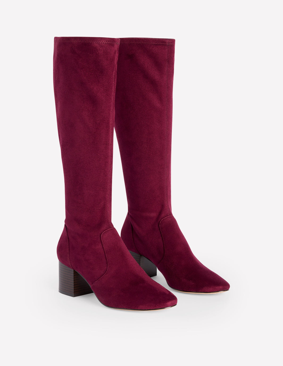Stretch Knee Heel Boots-Oxblood - Image 3