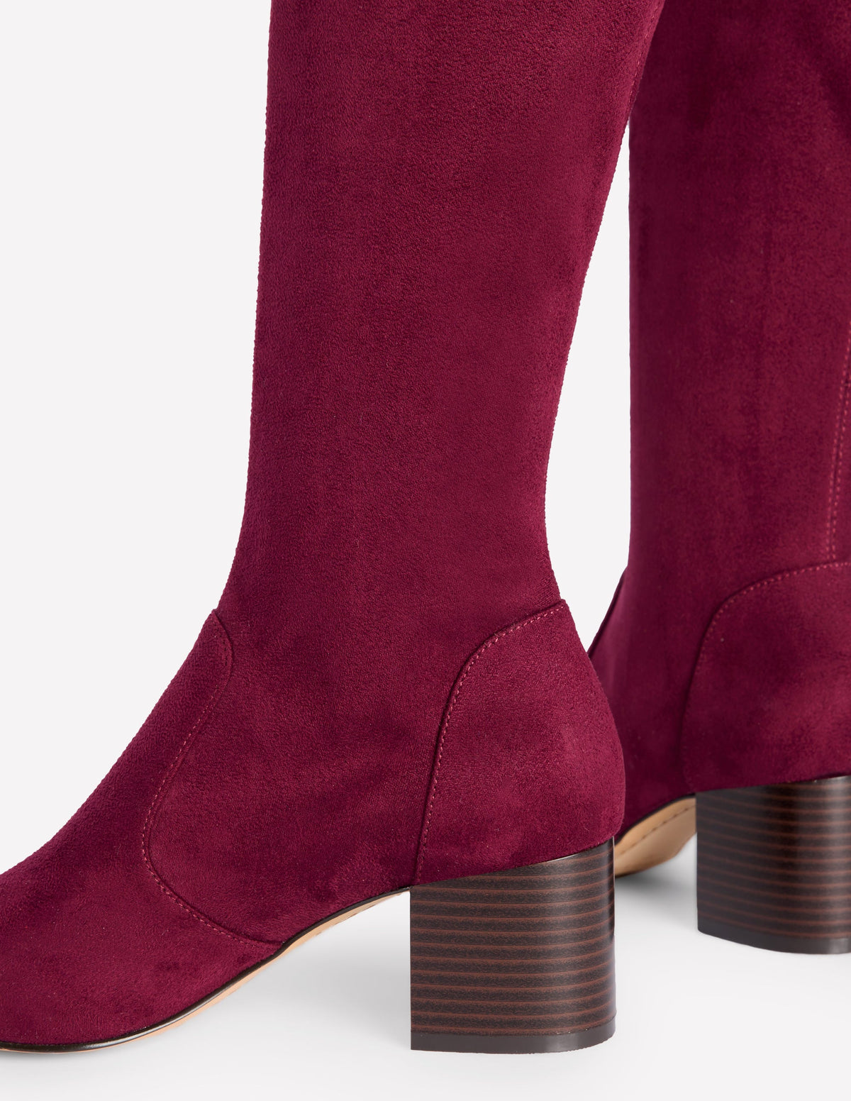 Stretch Knee Heel Boots-Oxblood - Image 4