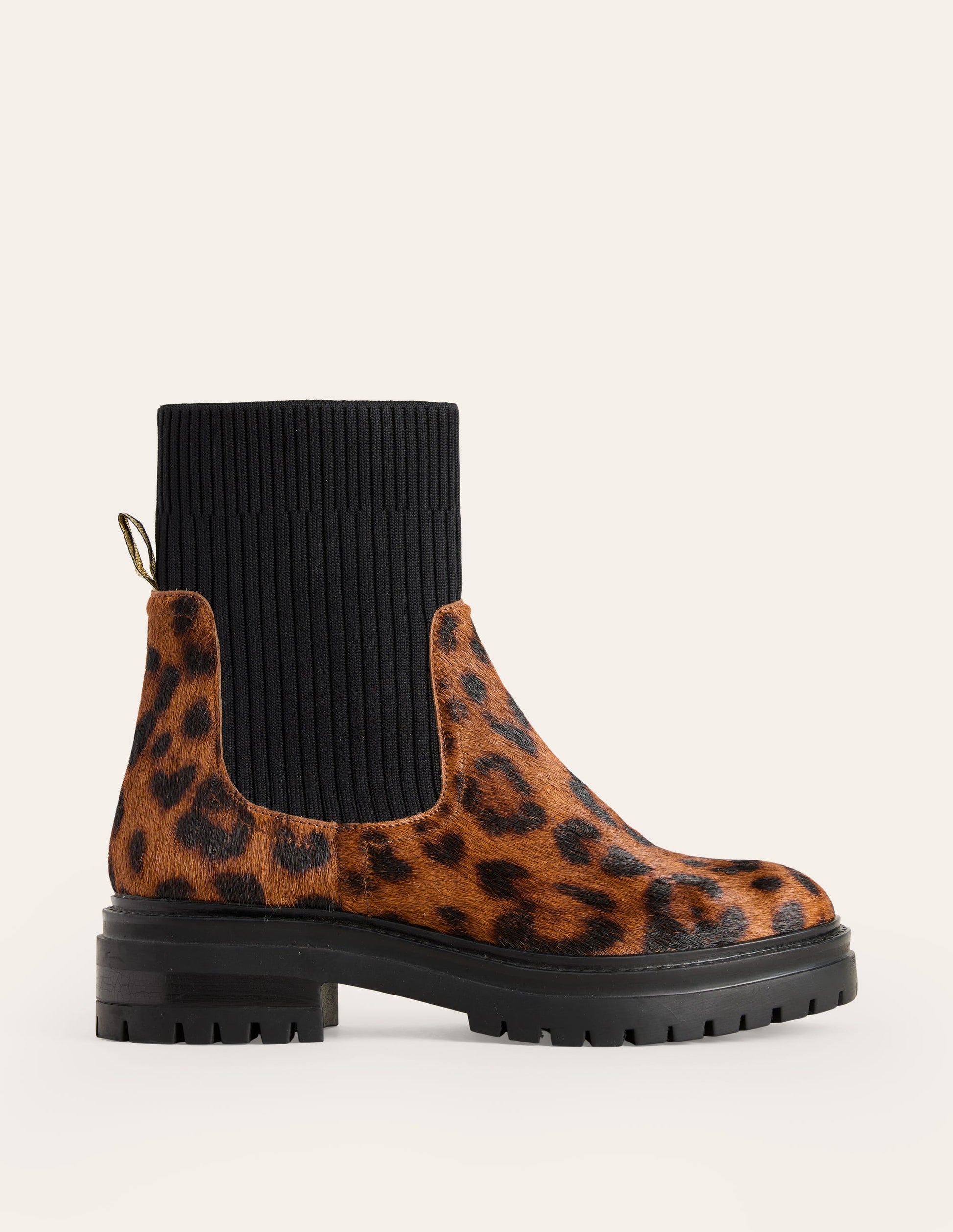 Stretch Chelsea Ankle Boots-Dark Classic Leopard-1