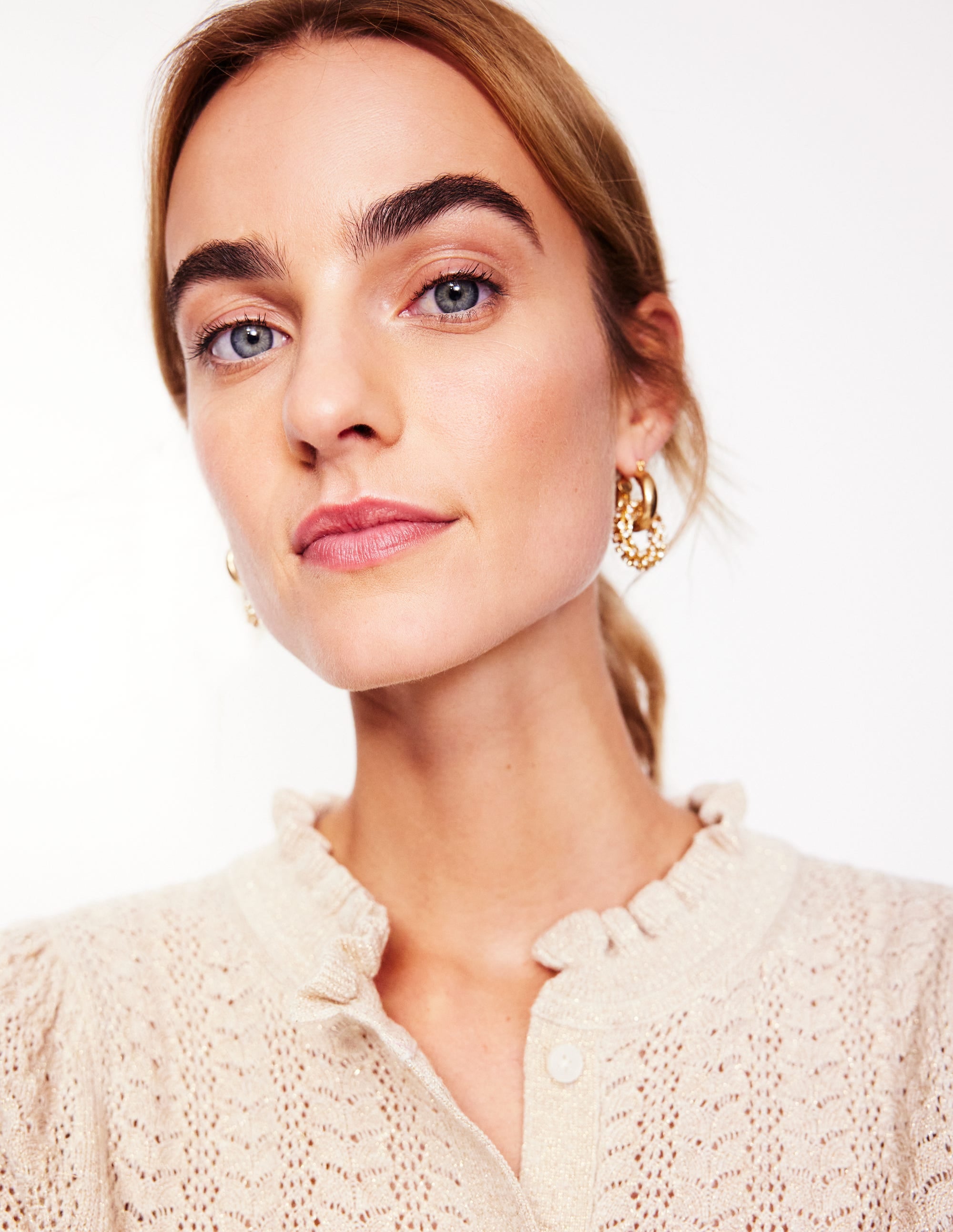 Sparkle Jewel Hoops-Gold - Image 1