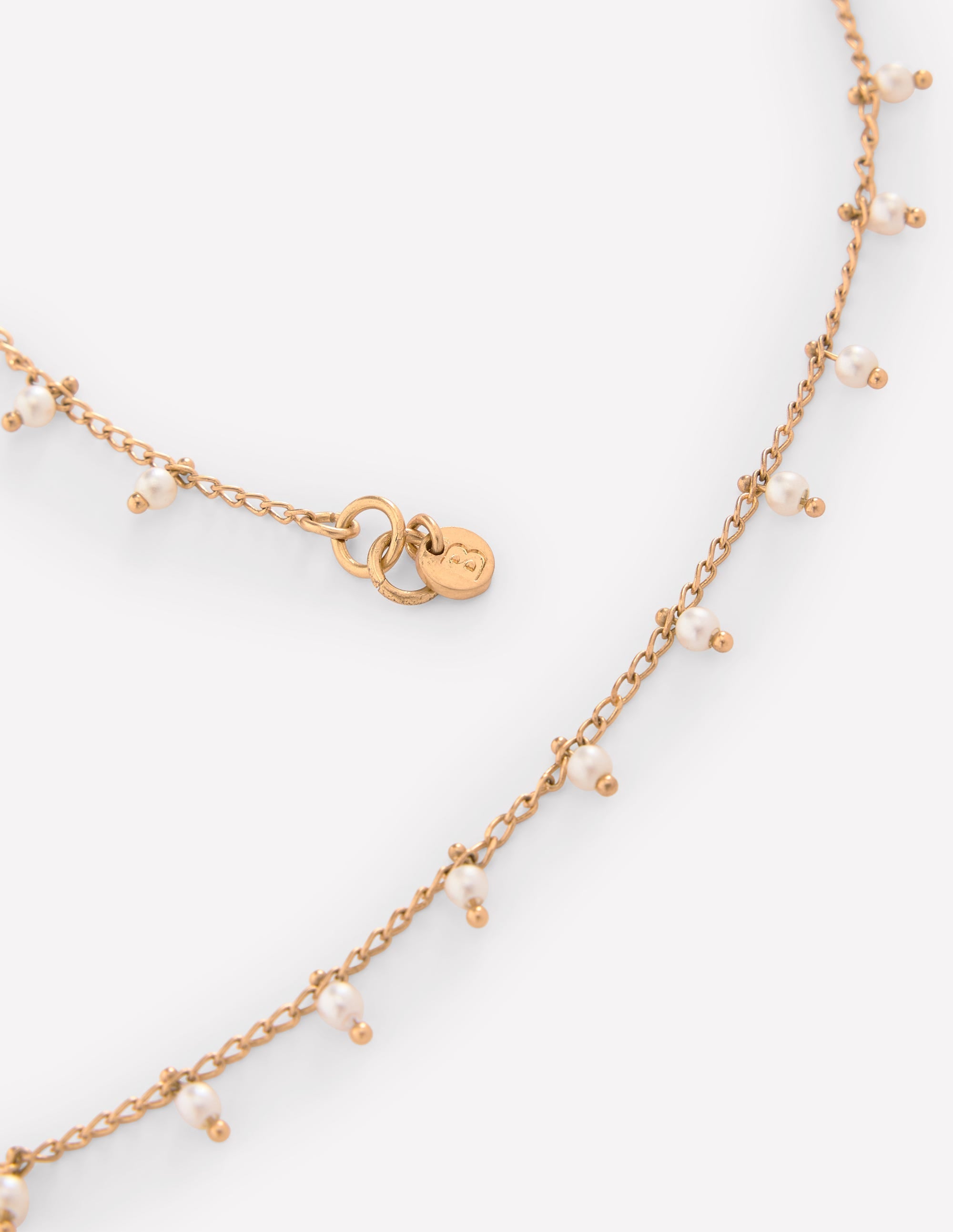Faux Pearl Delicate Necklace-Gold - Image 3