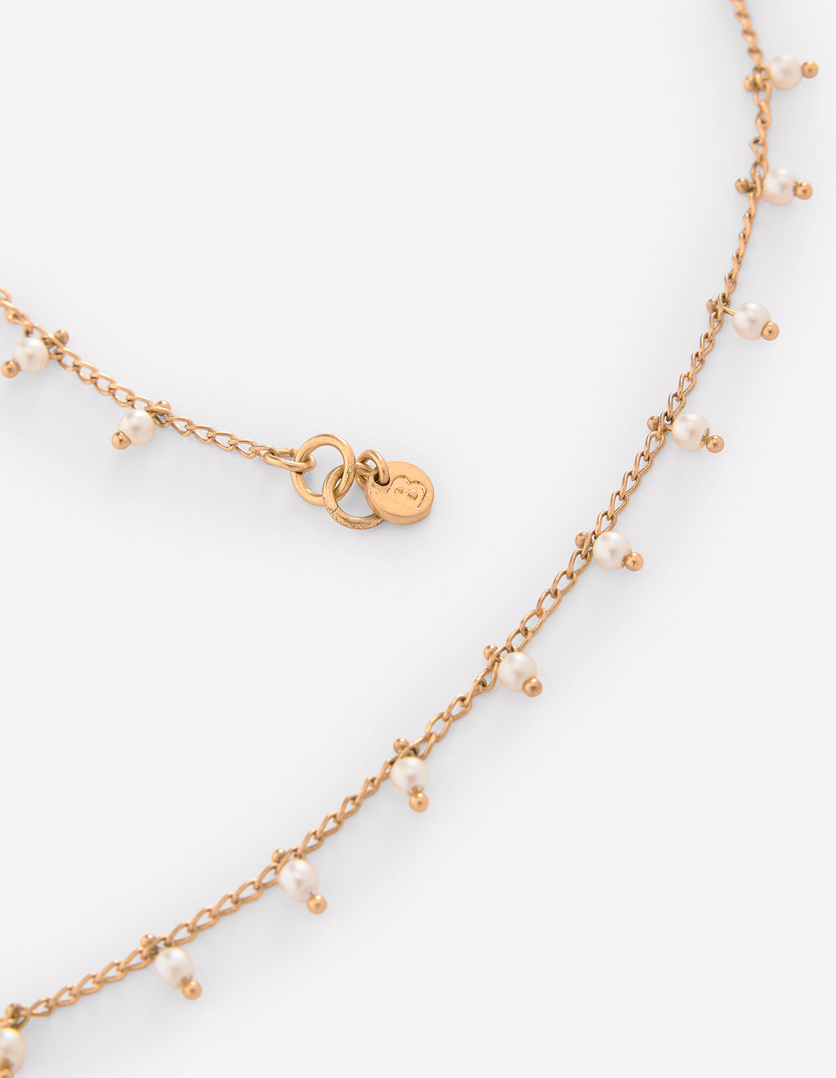 Faux Pearl Delicate Necklace-Gold - Image 4