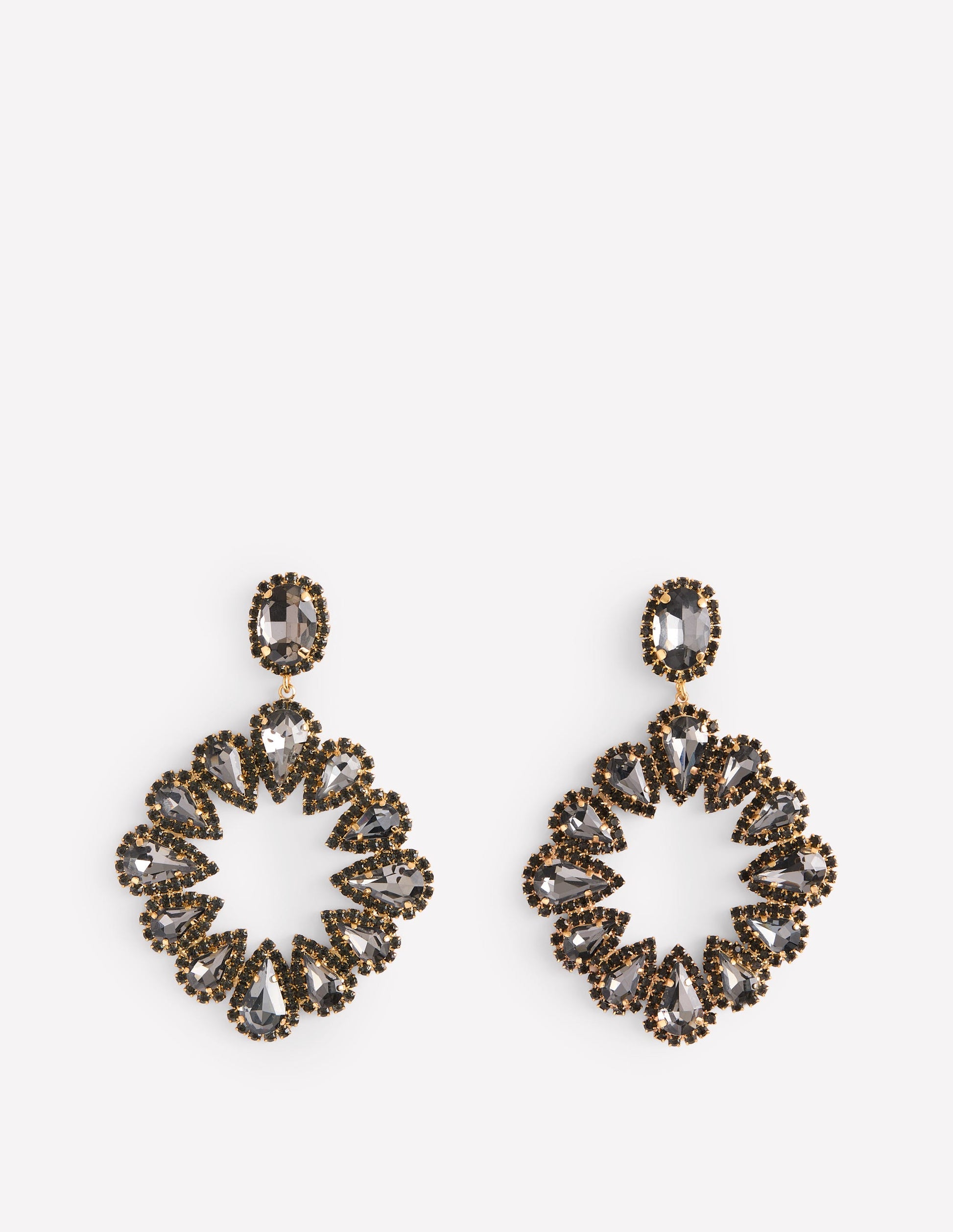 Mega Teardrop Cluster Earrings-Smoke-2