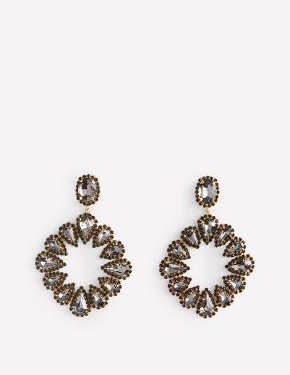 Mega Teardrop Cluster Earrings-Smoke-2