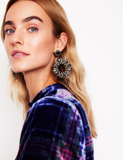 Mega Teardrop Cluster Earrings-Smoke-1