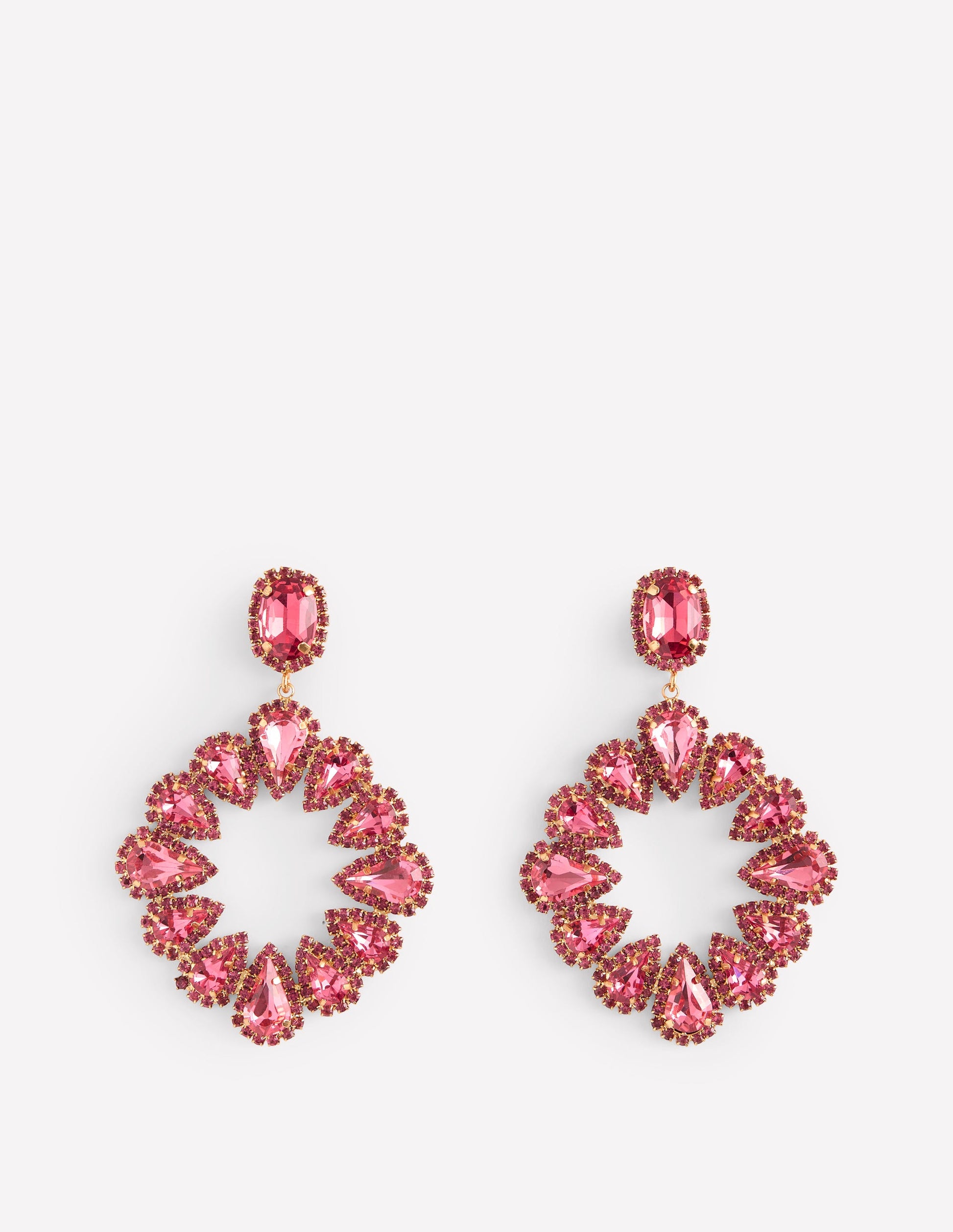 Mega Teardrop Cluster Earrings-Red-2