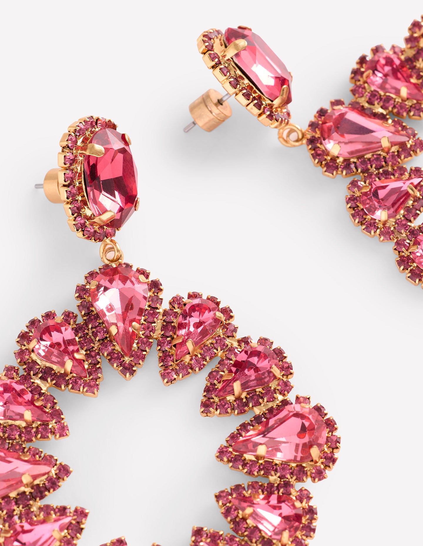 Mega Teardrop Cluster Earrings-Red-4