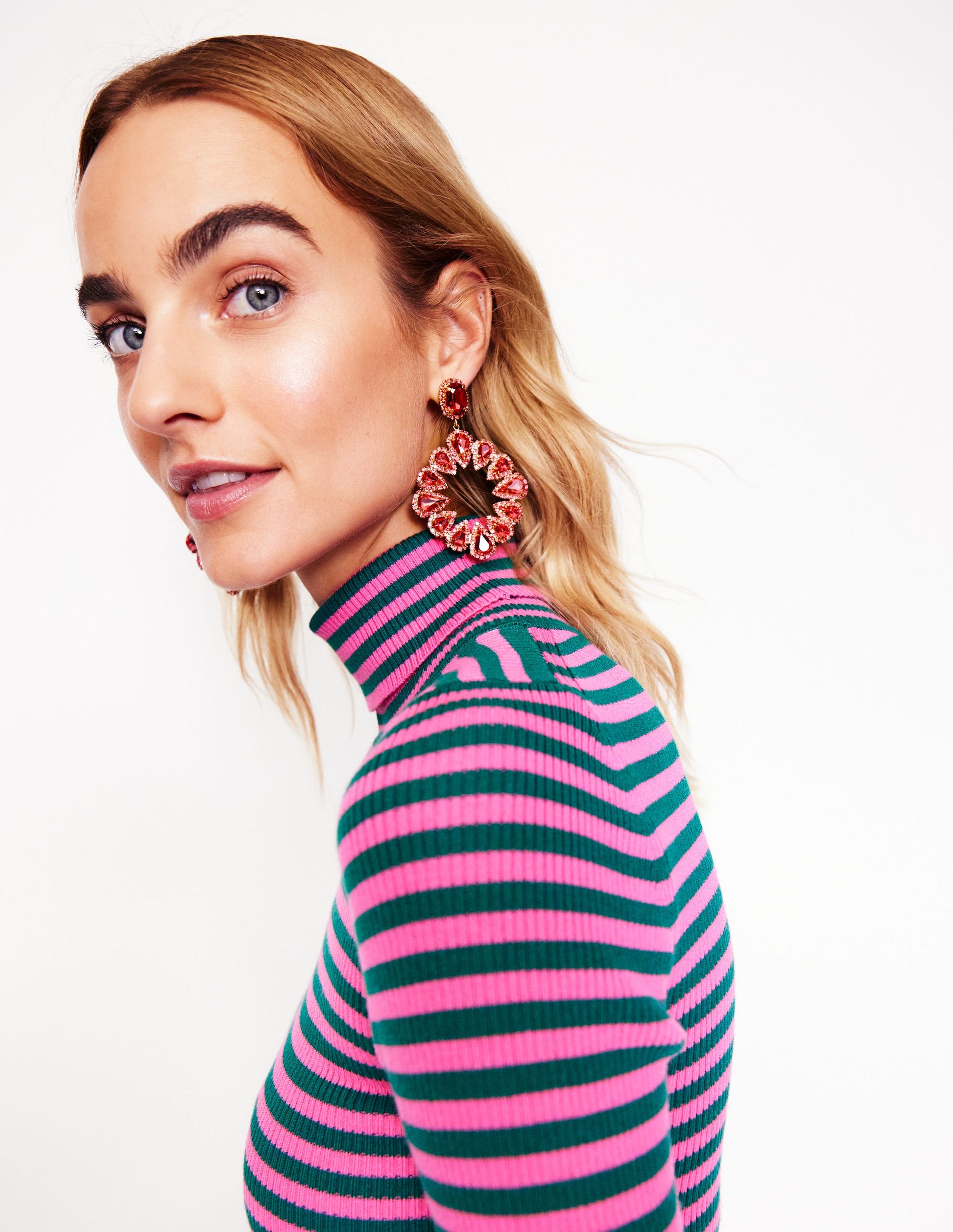 Mega Teardrop Cluster Earrings-Red-1
