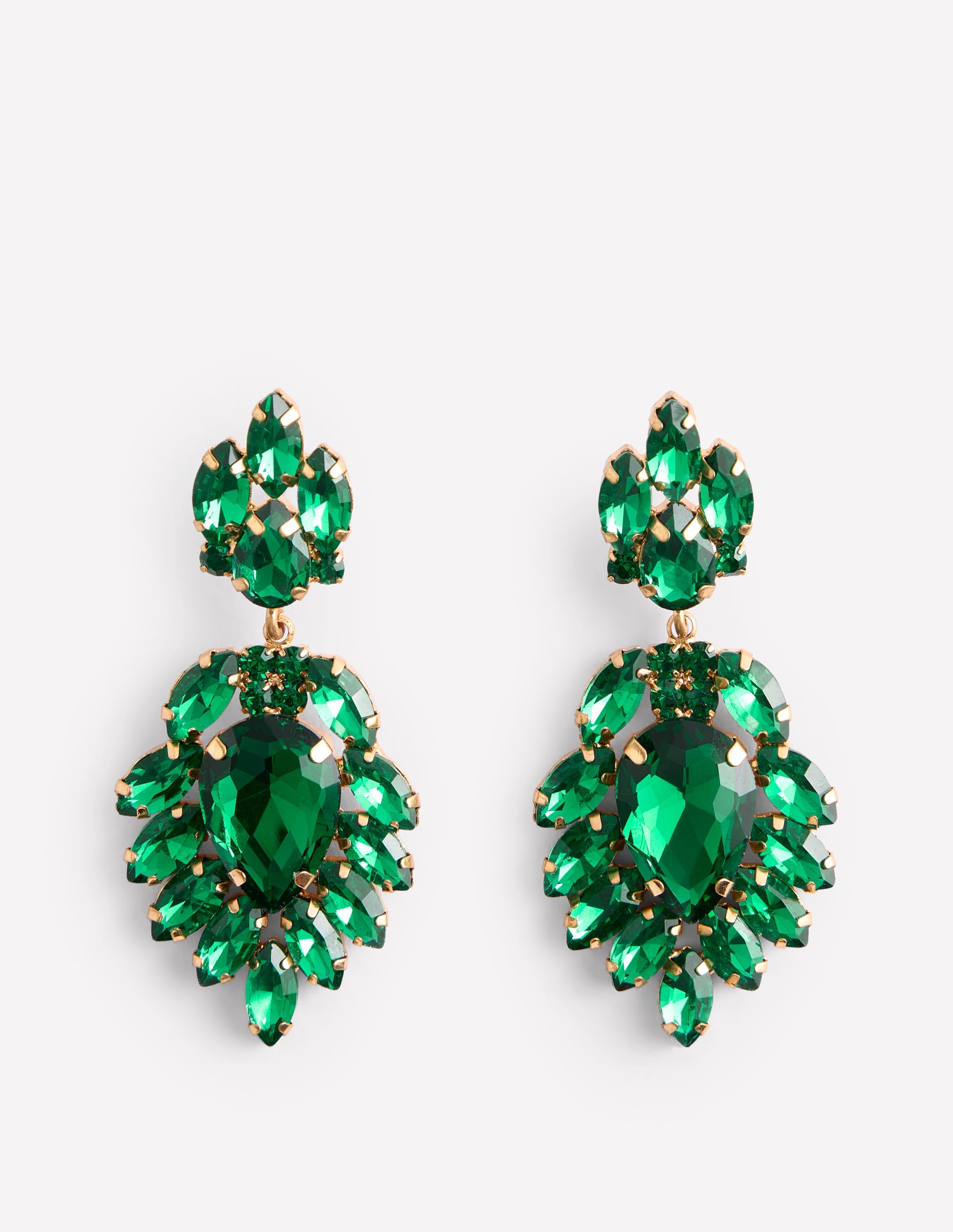 Cluster Jewel Earrings-Green - Image 2