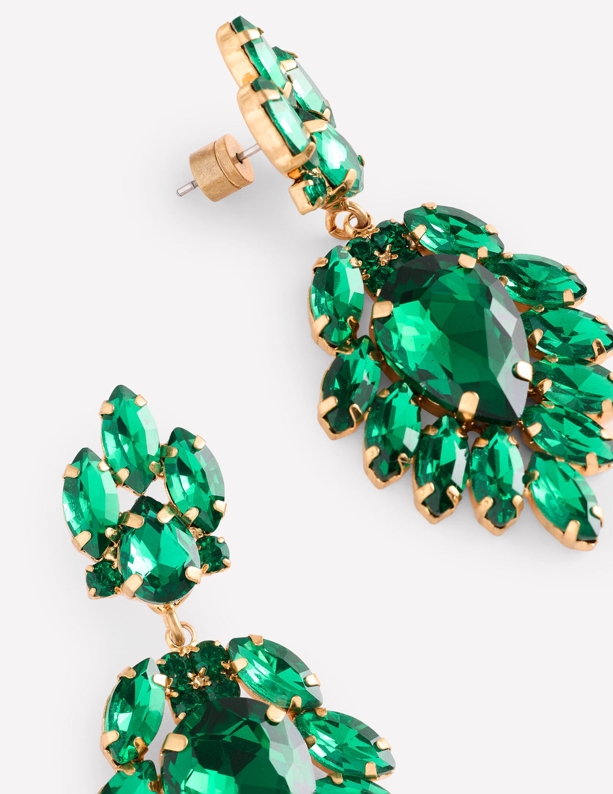 Cluster Jewel Earrings-Green-3