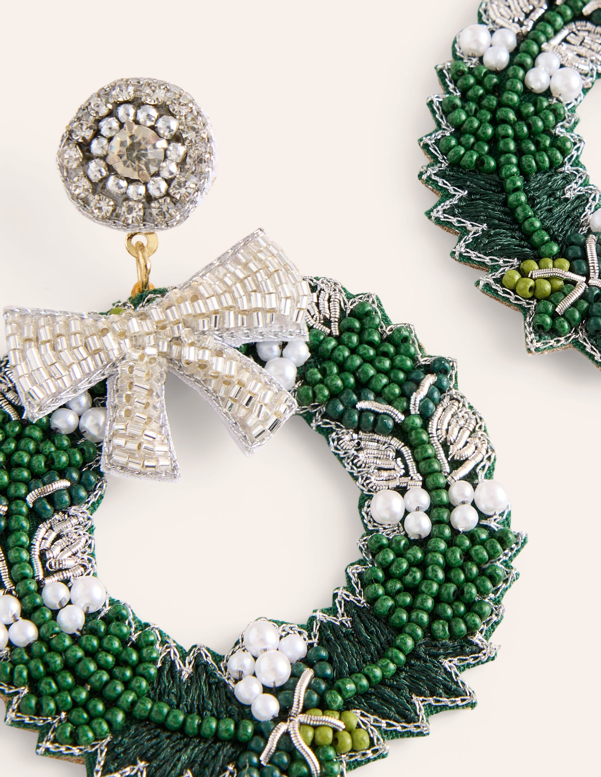 Novelty Christmas Earrings-Wreath - Image 3