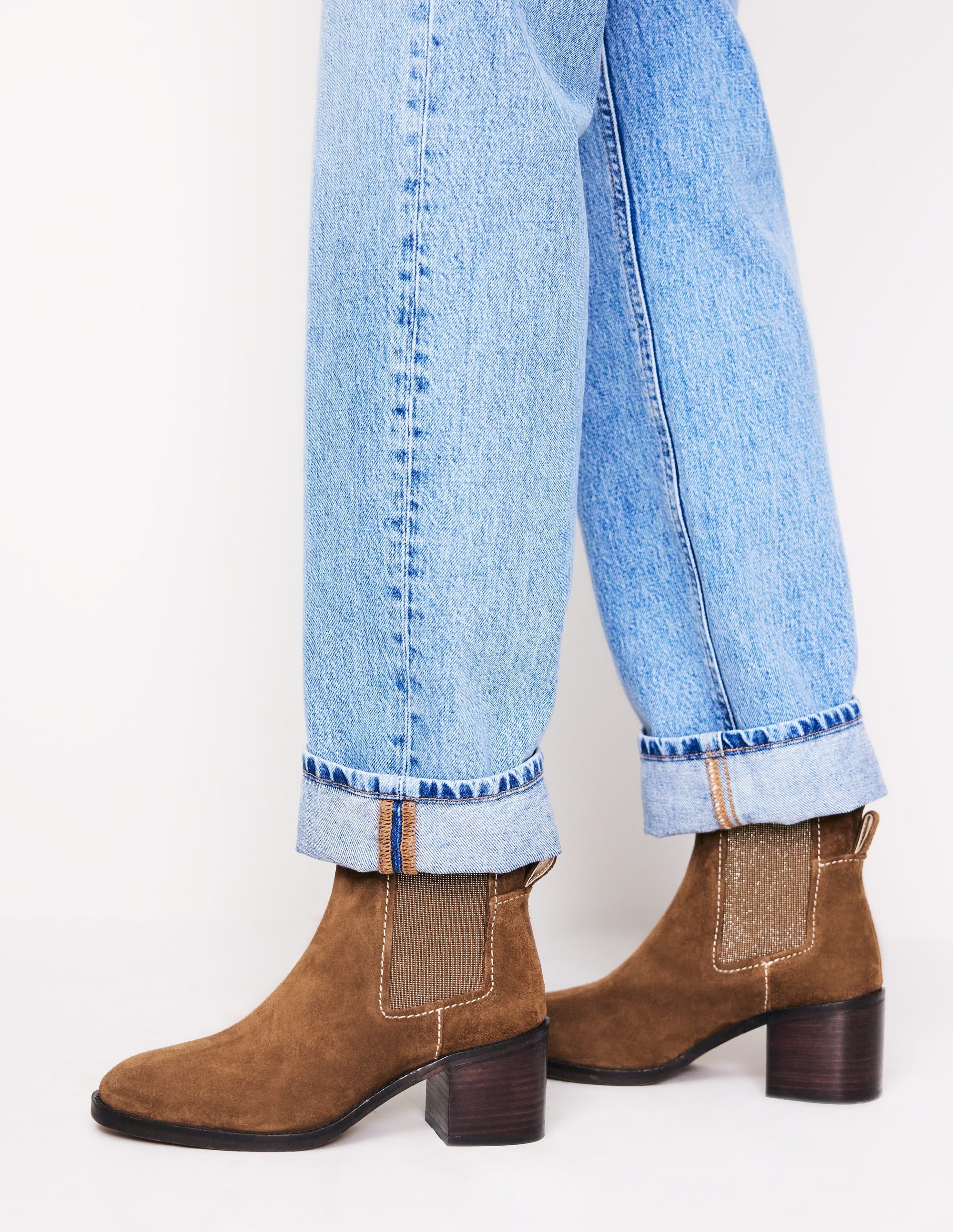 Chelsea Block Heel Boots-Tan - Image 2
