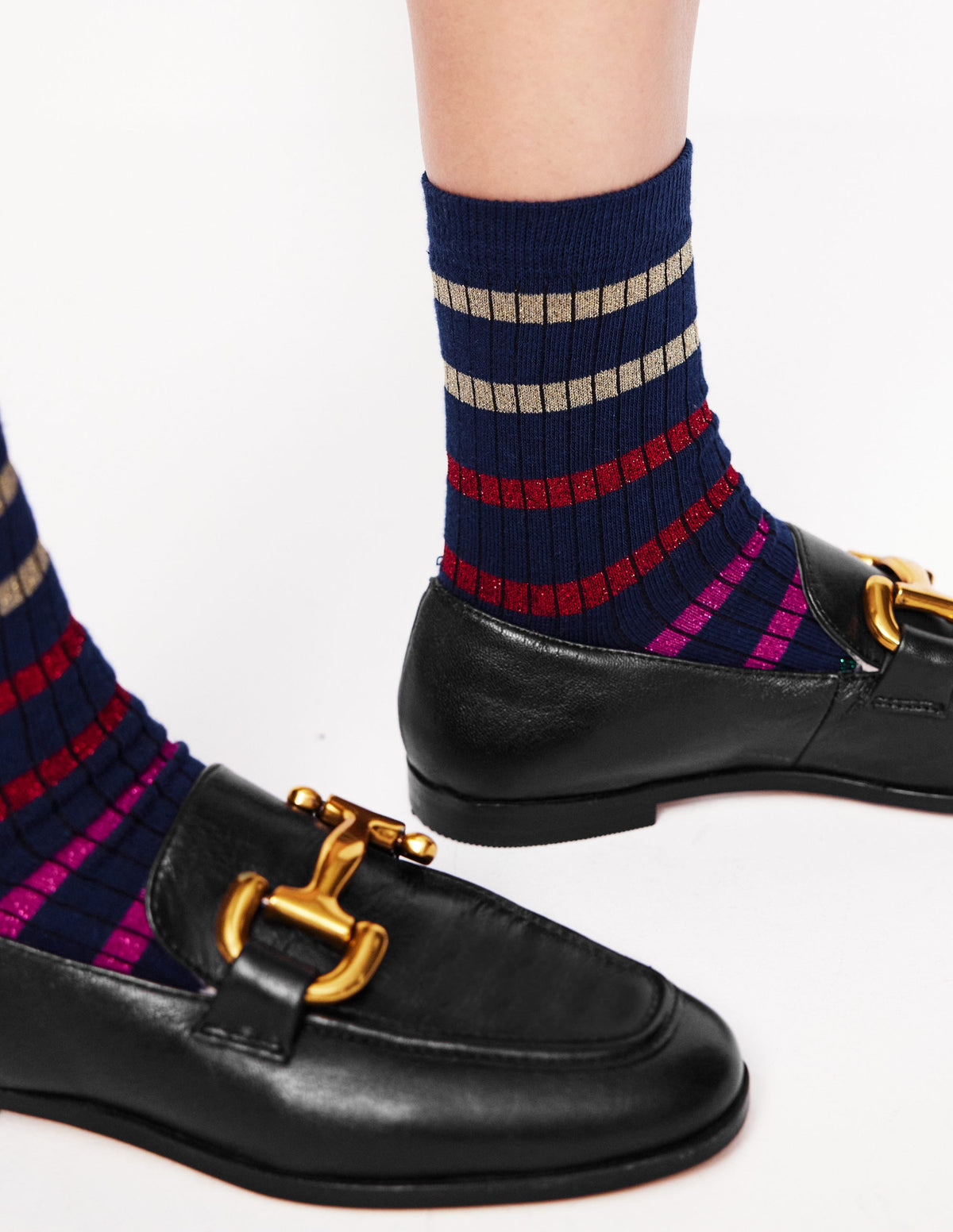 3 Pack Sparkle Socks-Sparkle Stripe - Image 2