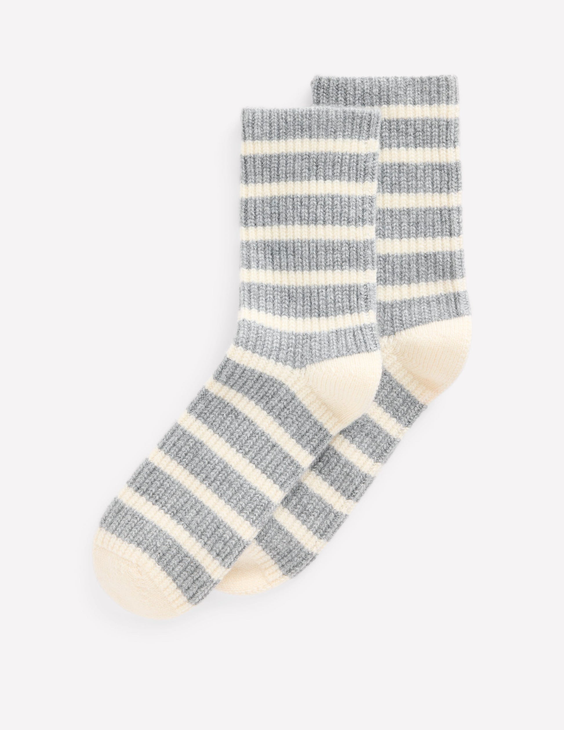Cashmere Socks-Grey and Ivory-2