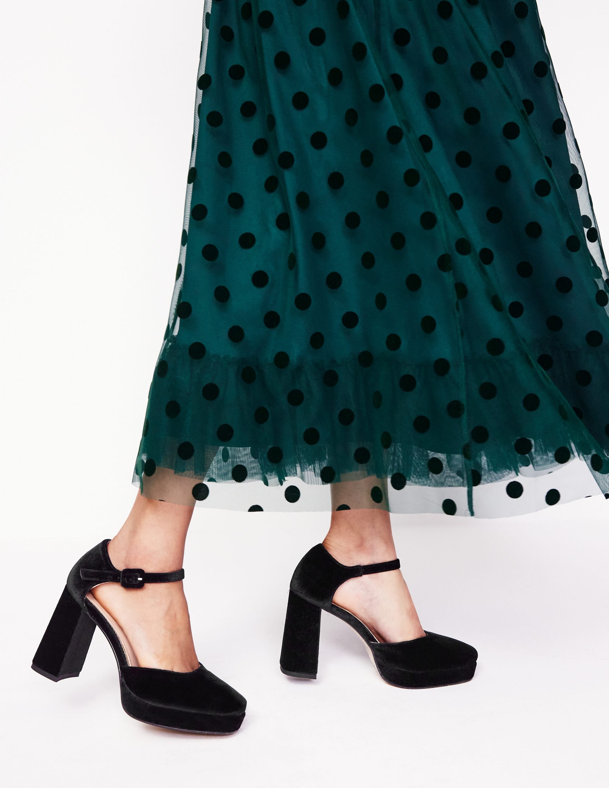 Closed Toe Platforms-Black Velvet - Image 1